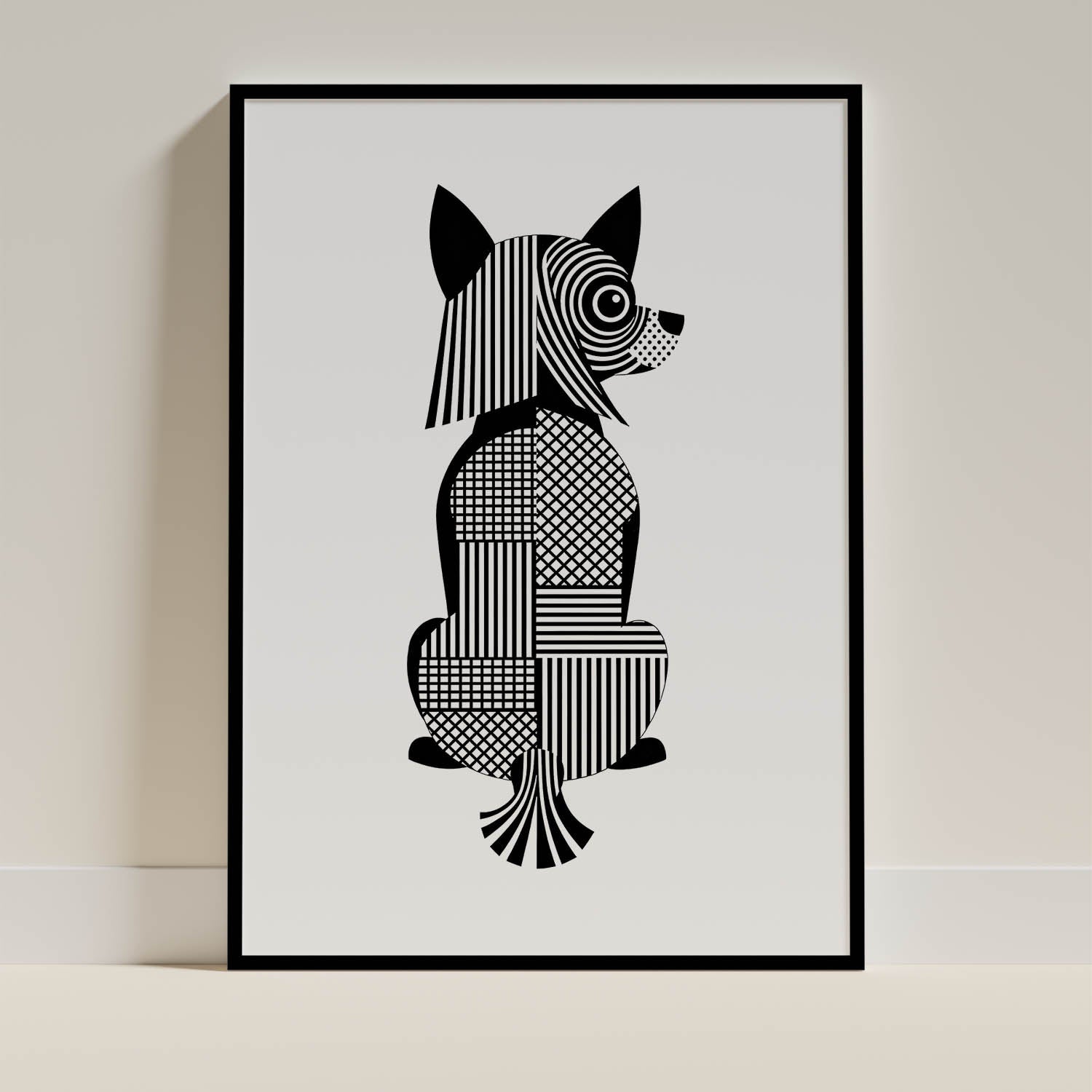 Australian Silky Terrier Geometric Line Art mockup