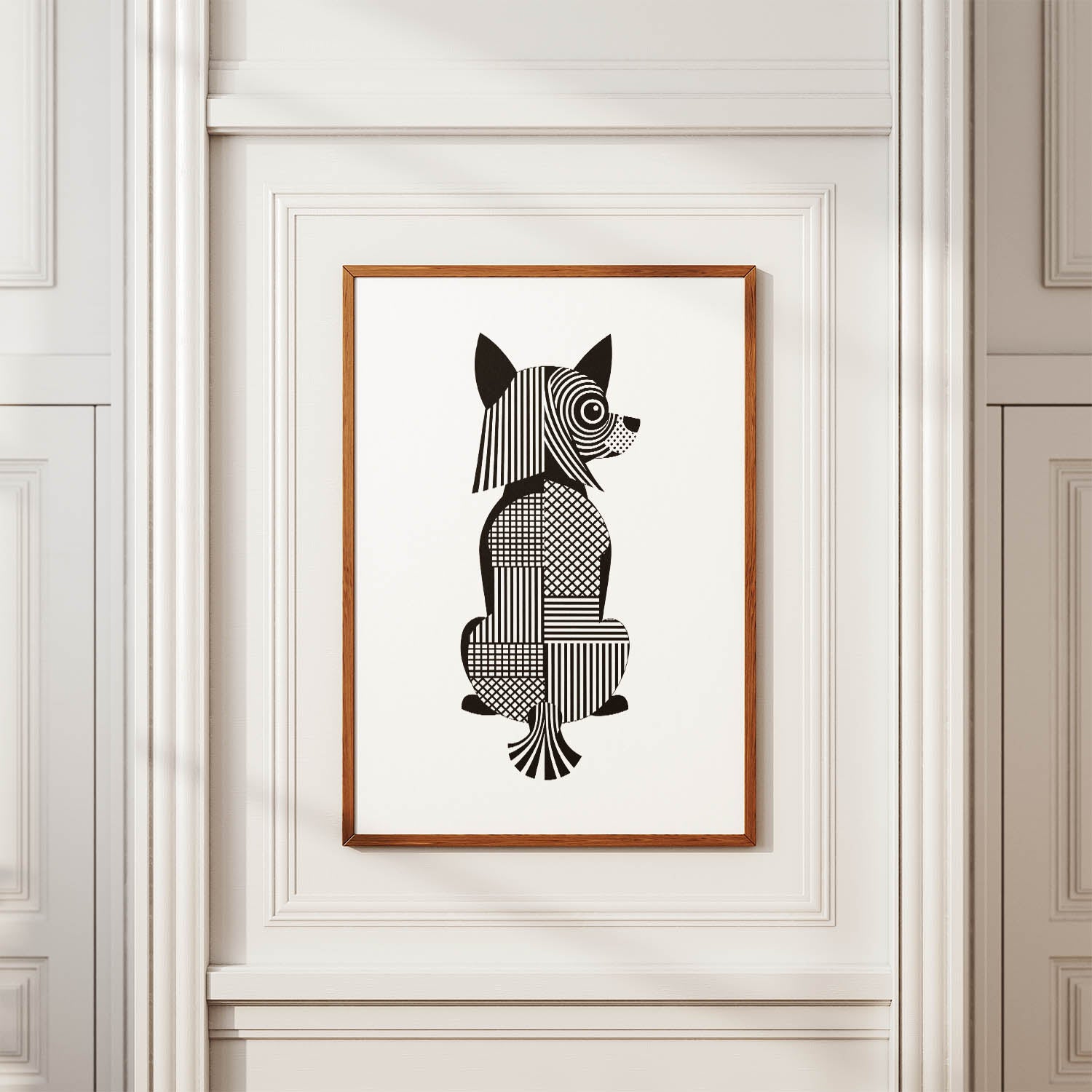 Australian Silky Terrier Geometric Line Art mockup