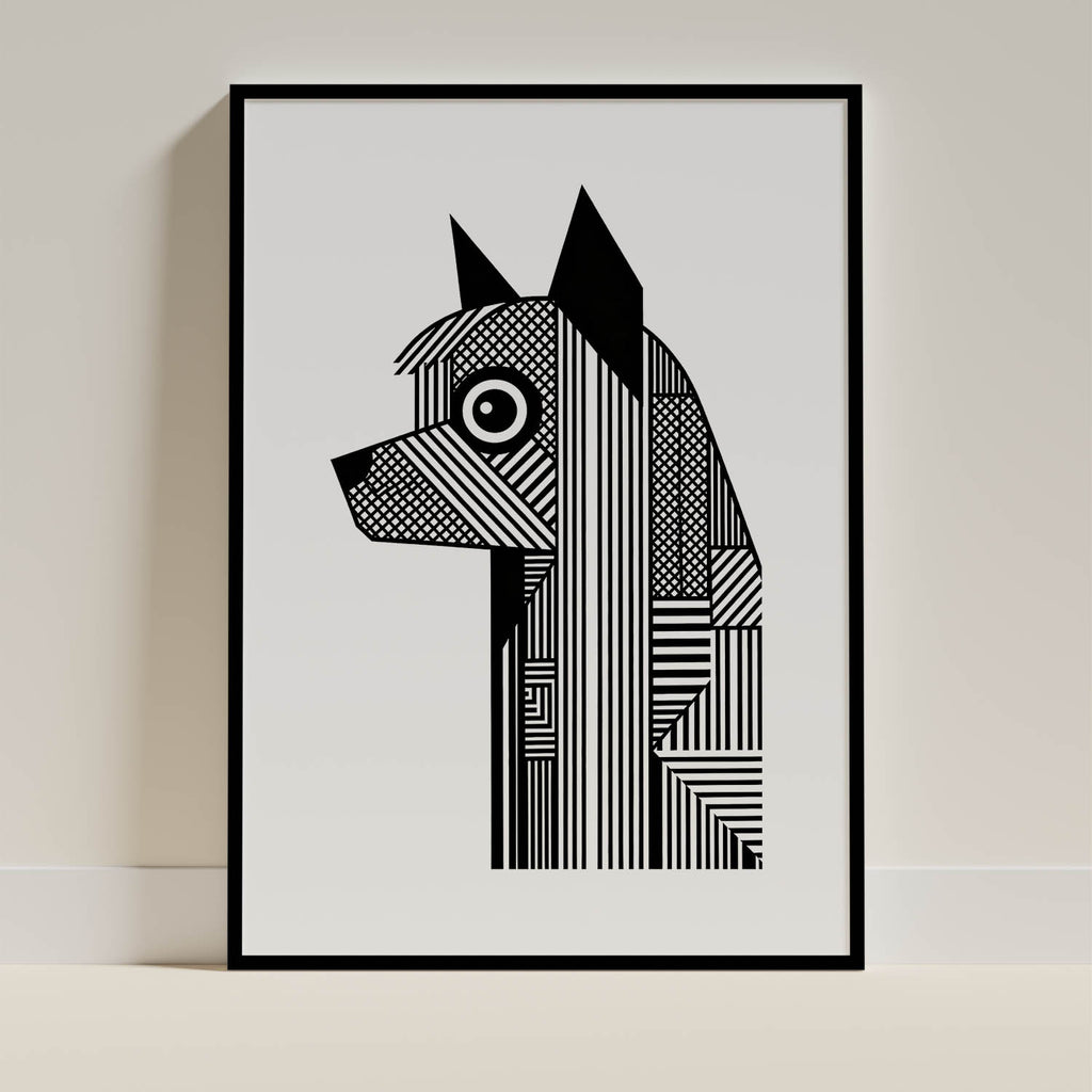 Australian Silky Terrier Geometric Line Art mockup