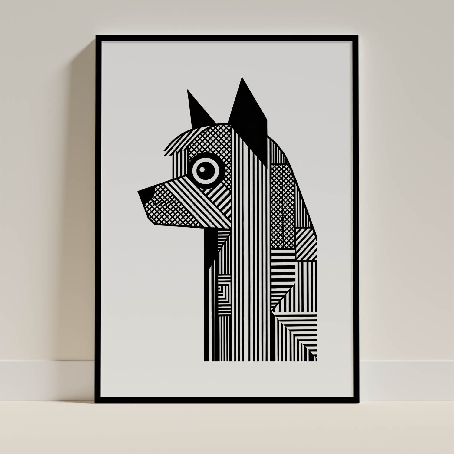 Australian Silky Terrier Geometric Line Art mockup