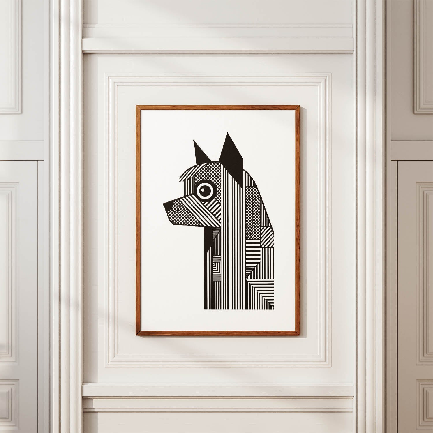 Australian Silky Terrier Geometric Line Art mockup