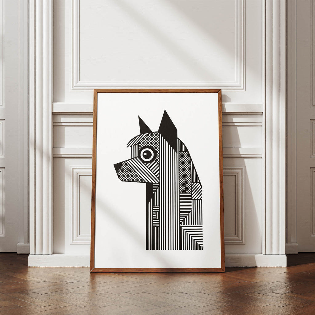 Australian Silky Terrier Geometric Line Art mockup