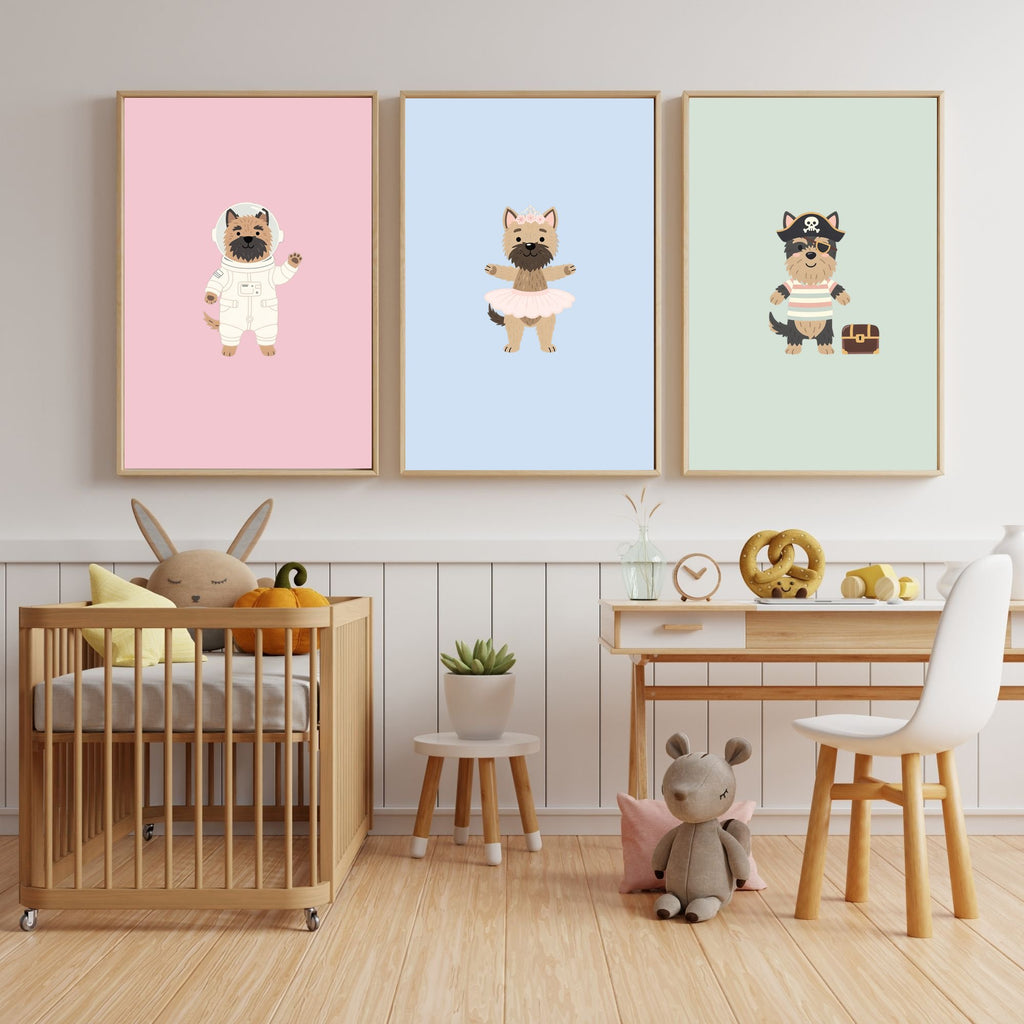 Australian Terrier Kids Nursery Wall Art Print Bundle — 22 Dog Costume Designs, 5 Colours, 6 Print Sizes | Digital Download