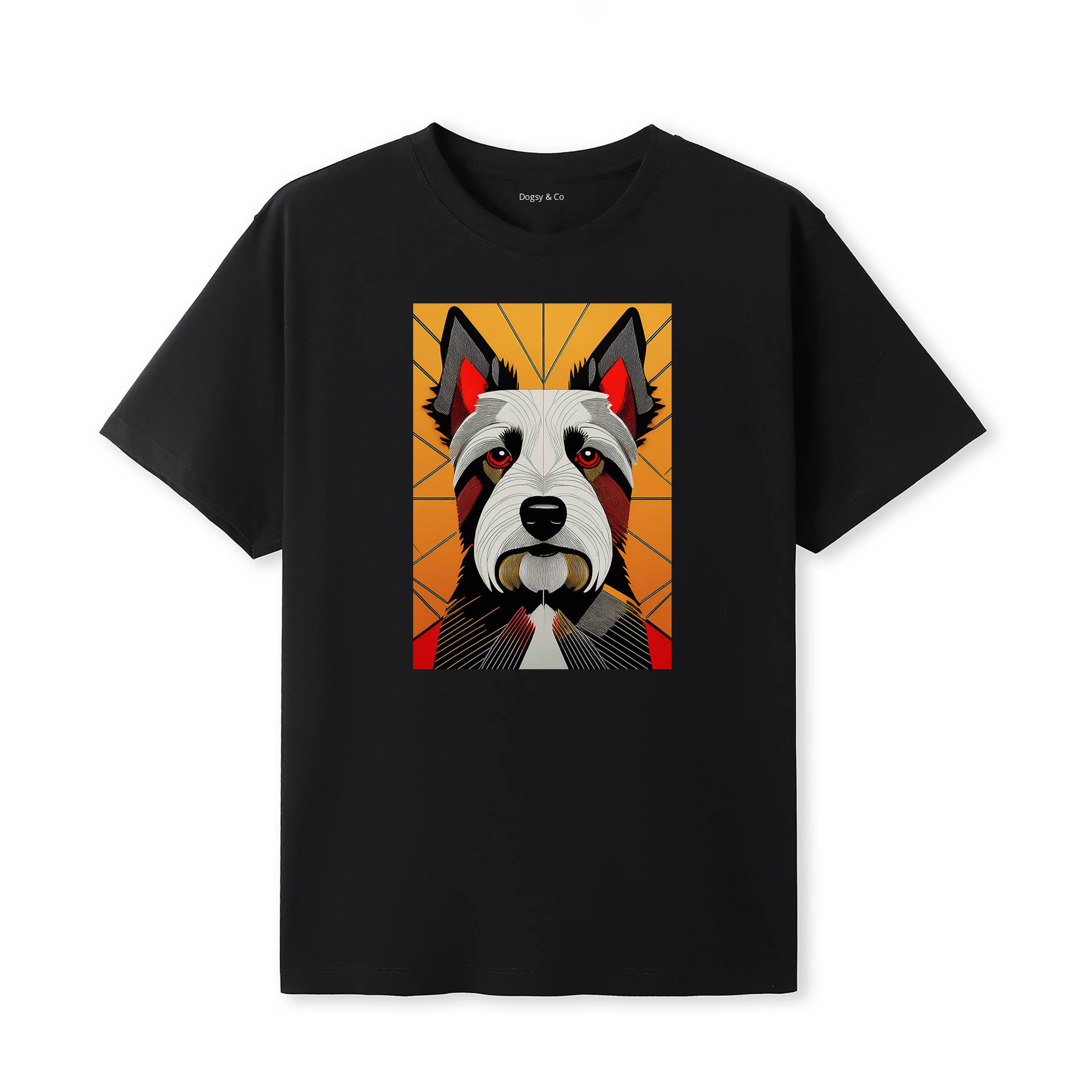 Australian Terrier Retro Geo Orange Dog T-Shirt | Dogsy & Co