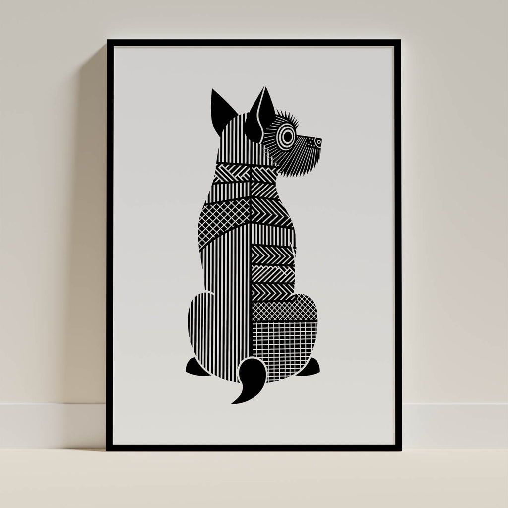 Australian Terrier Geometric Line Art mockup