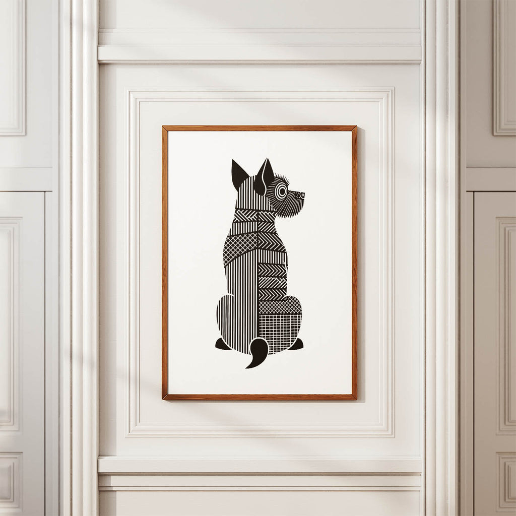 Australian Terrier Geometric Line Art mockup