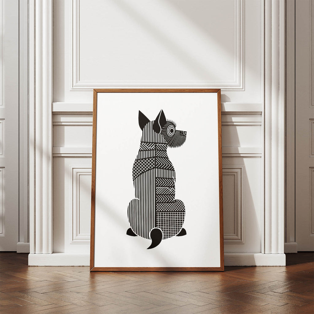 Australian Terrier Geometric Line Art mockup