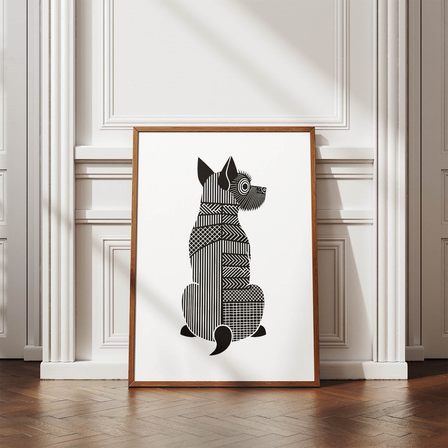 Australian Terrier Geometric Line Art mockup