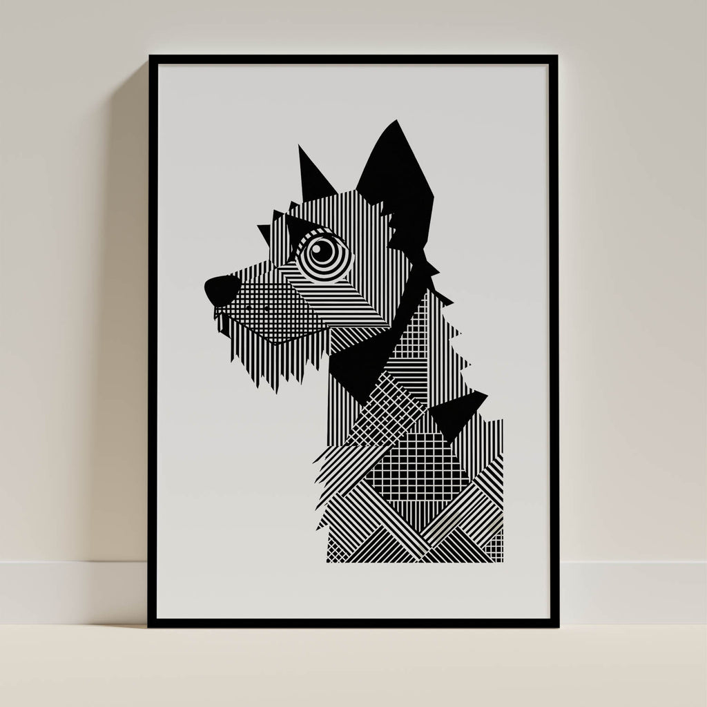 Australian Terrier Geometric Line Art mockup