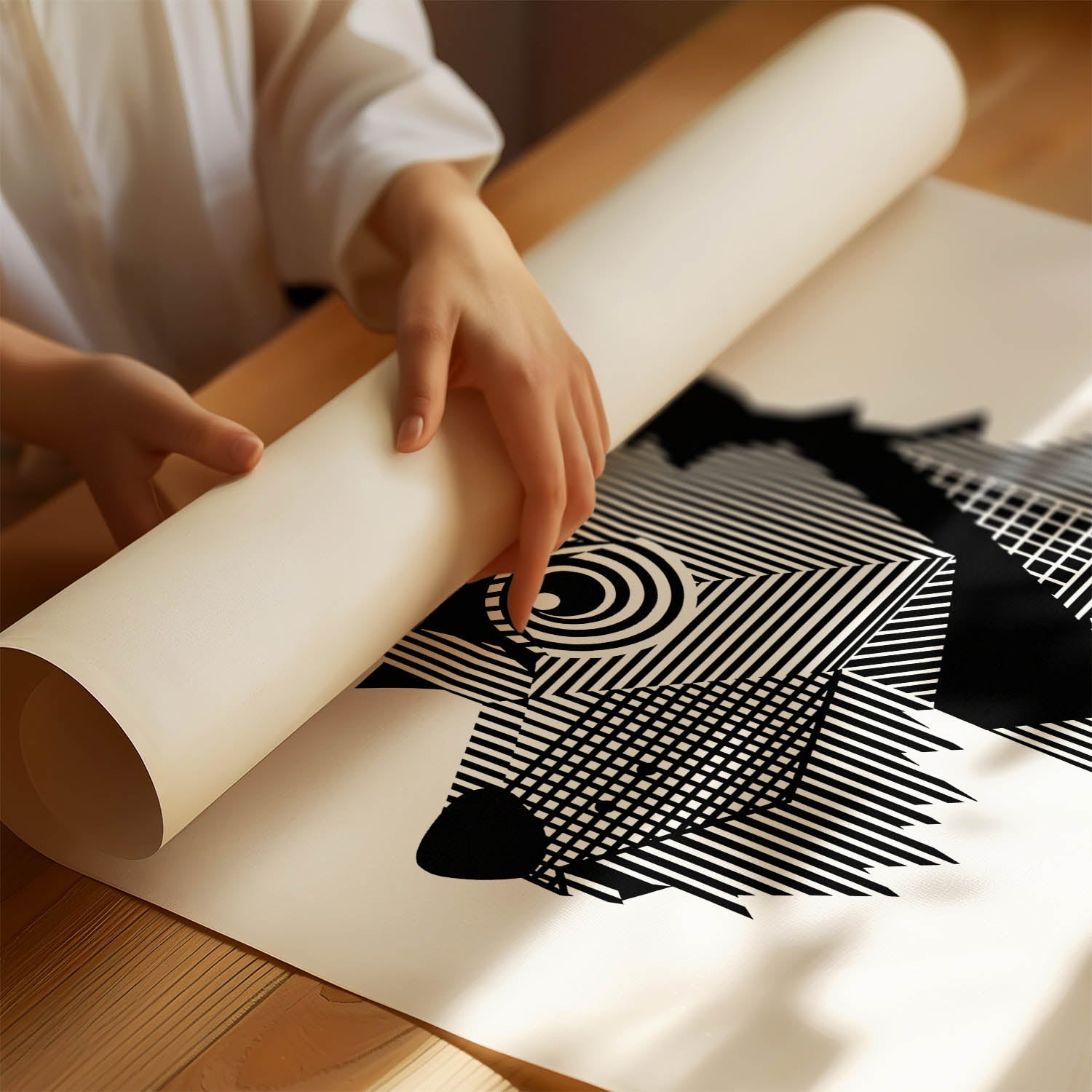 Australian Terrier Geometric Line Art mockup