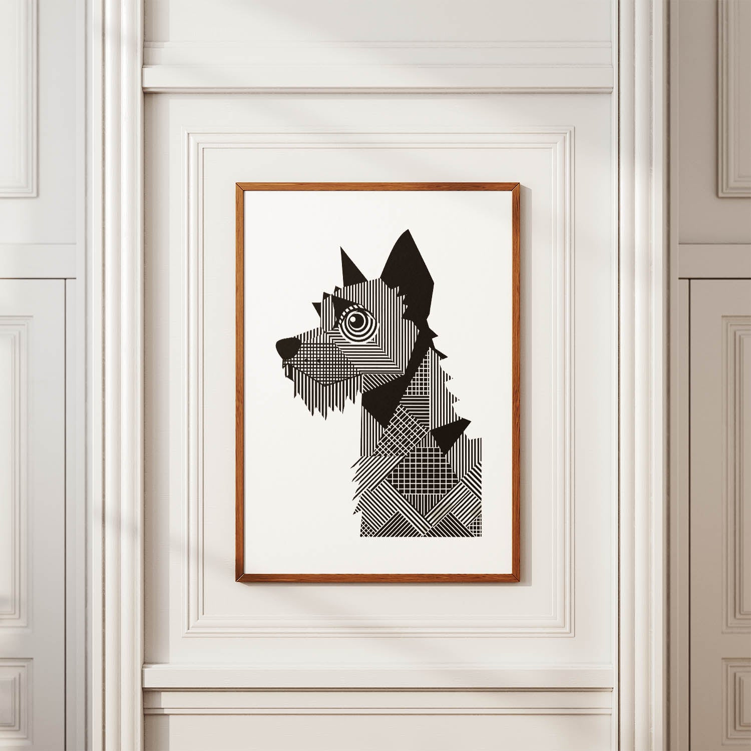 Australian Terrier Geometric Line Art mockup