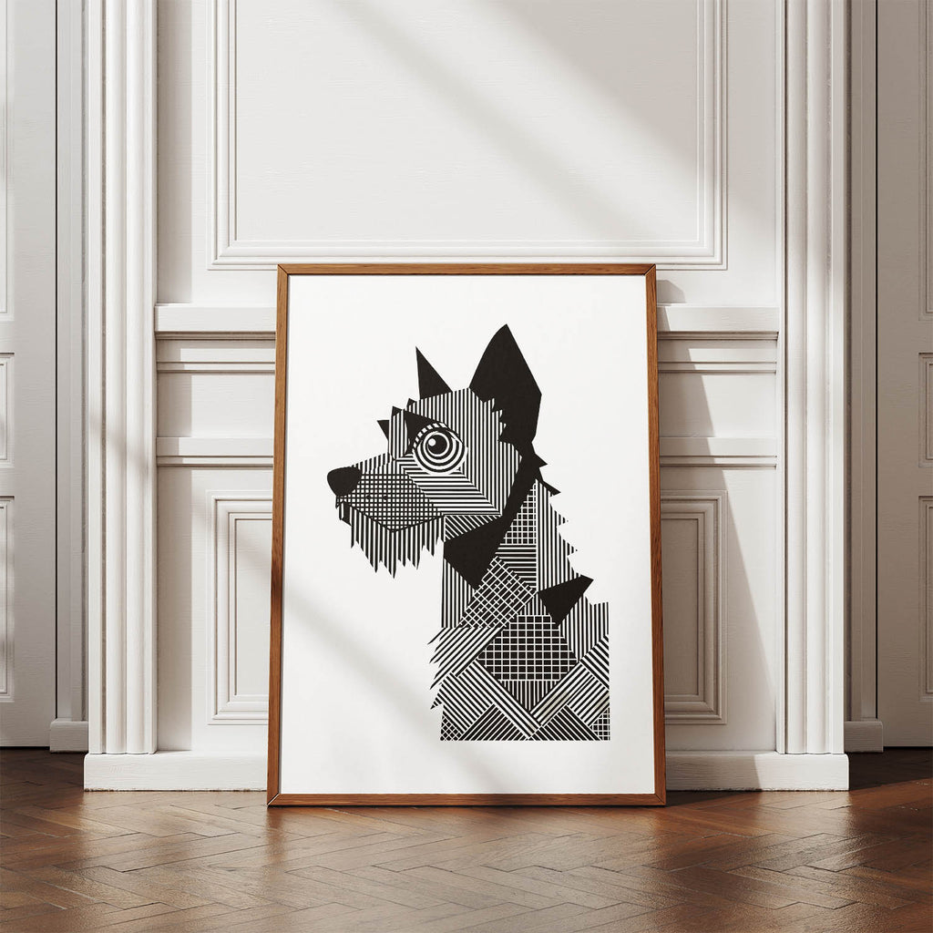 Australian Terrier Geometric Line Art mockup