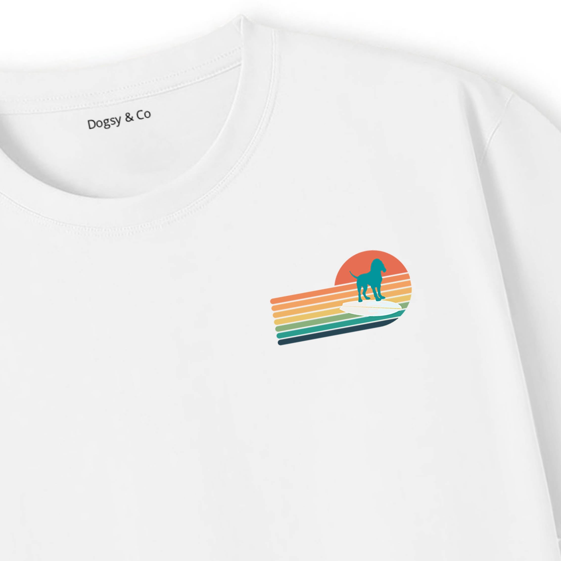 Bloodhound Stay'n Pawsitive Retro Surfer Dog T-Shirt | Dogsy & Co