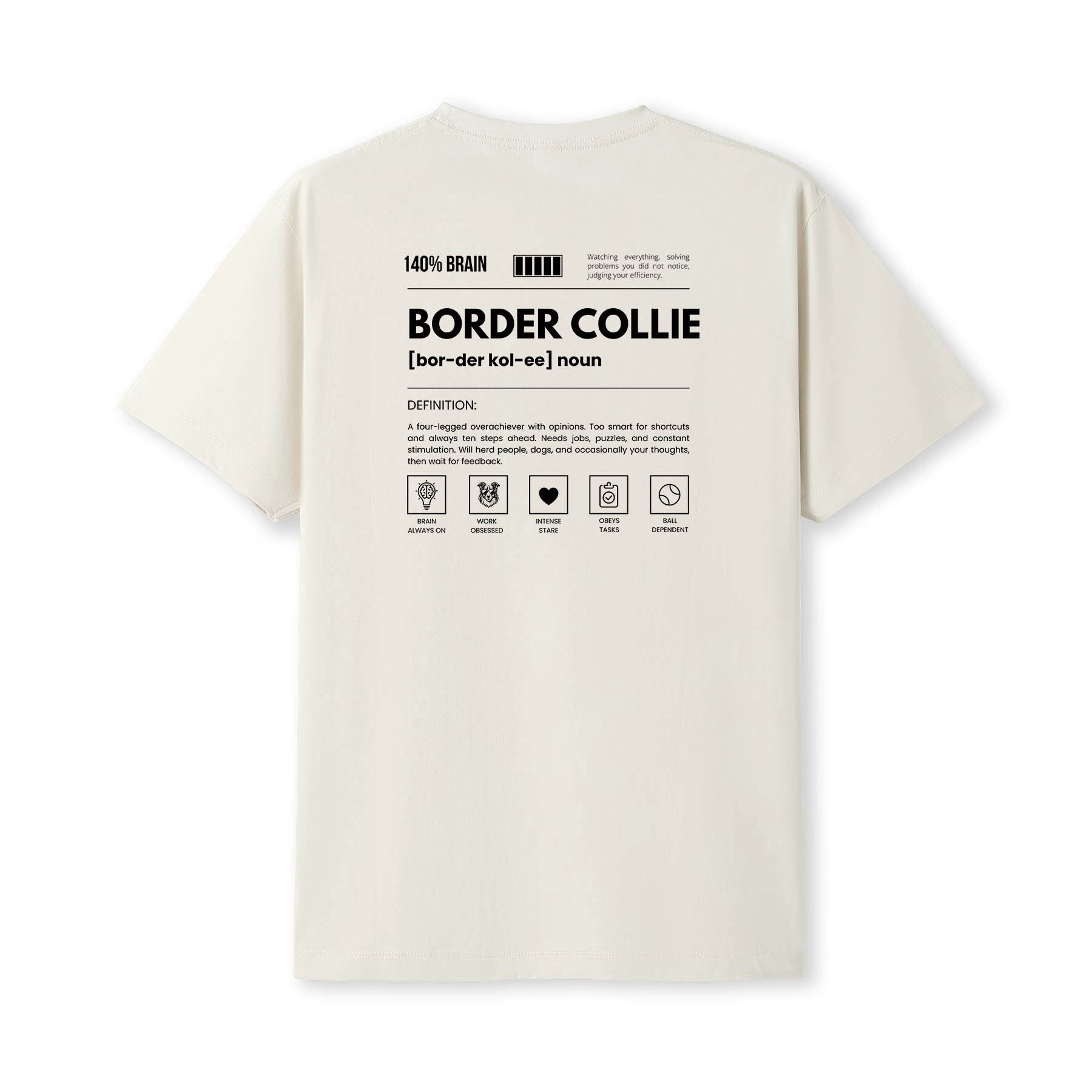 Border Collie Dog Attitude Tshirt Funny Breed Definition Tee