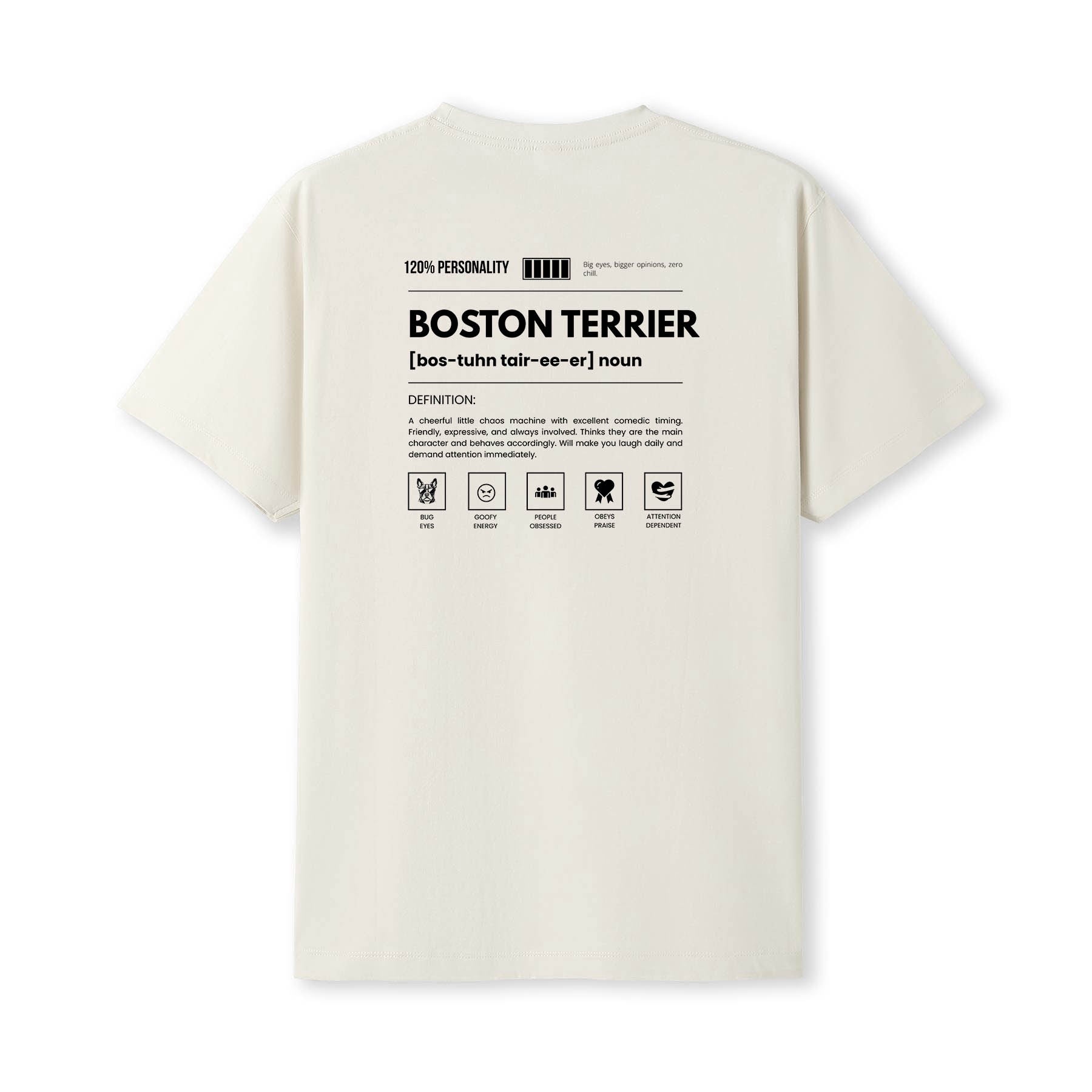 Boston Terrier Dog Attitude Tshirt Funny Breed Definition Tee