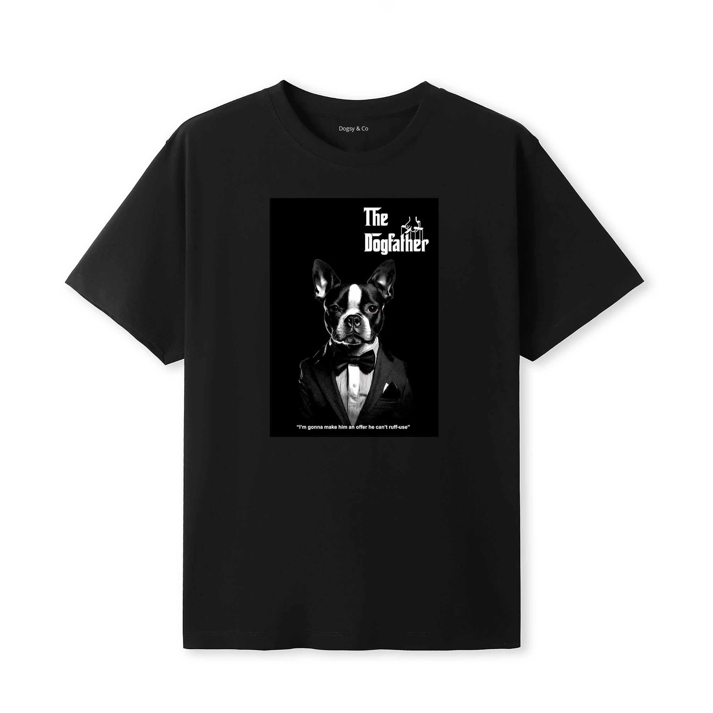 Boston Terrier Dogfather T-Shirt Artwork