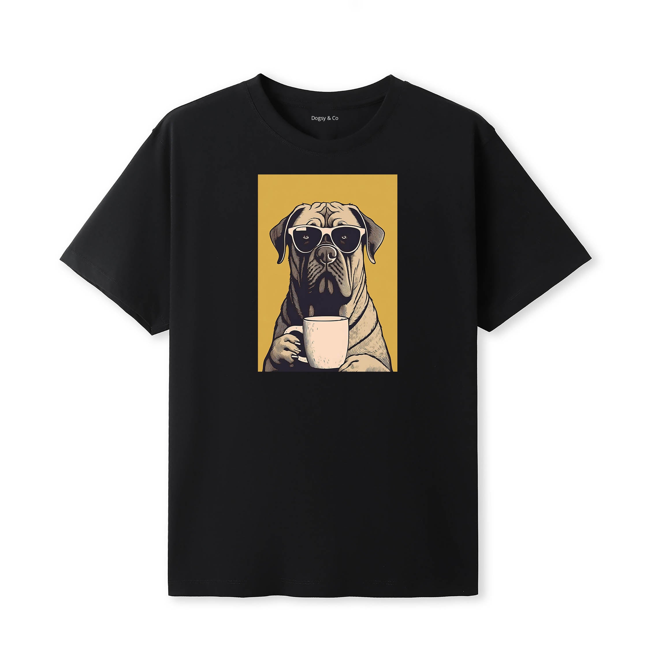 Bullmastiff Coffee Dog T-Shirt Black