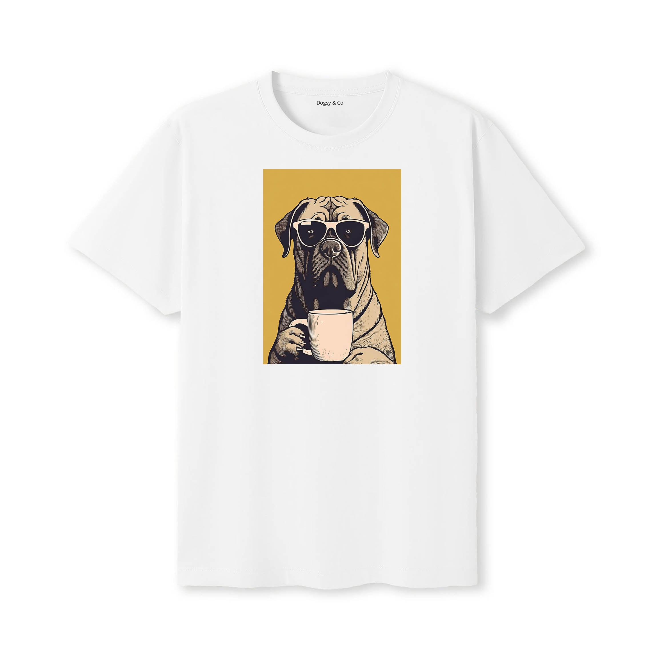 Bullmastiff Coffee Dog T-Shirt White