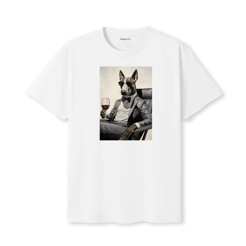 Bull Terrier distinguished gentleman dog t-shirt - white