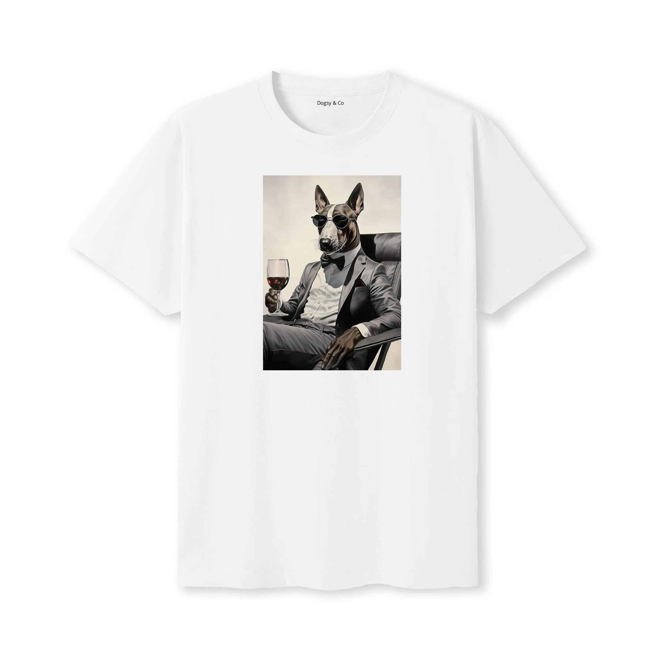 Bull Terrier distinguished gentleman dog t-shirt - white