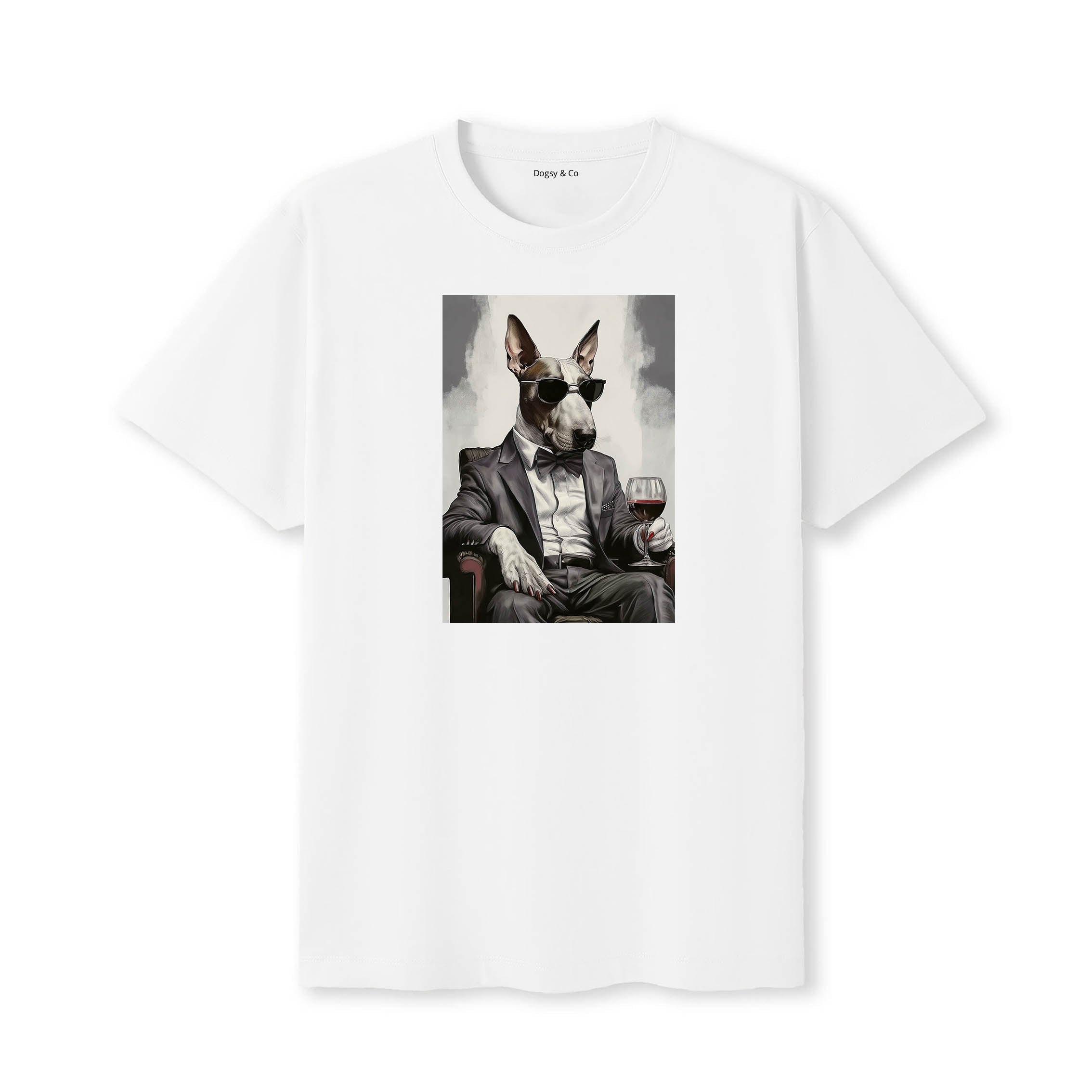 Bull Terrier distinguished gentleman dog t-shirt - white