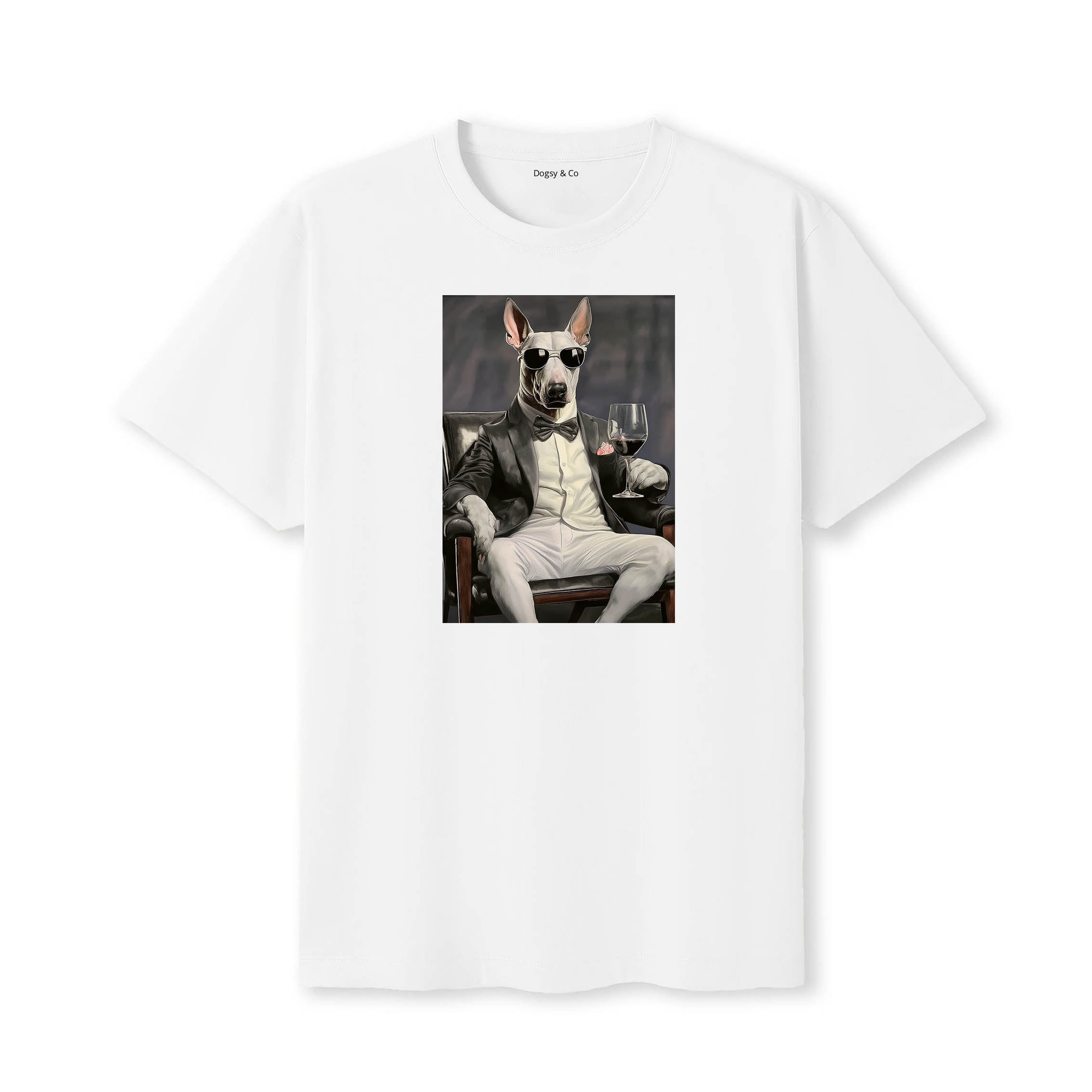 Bull Terrier distinguished gentleman dog t-shirt - white