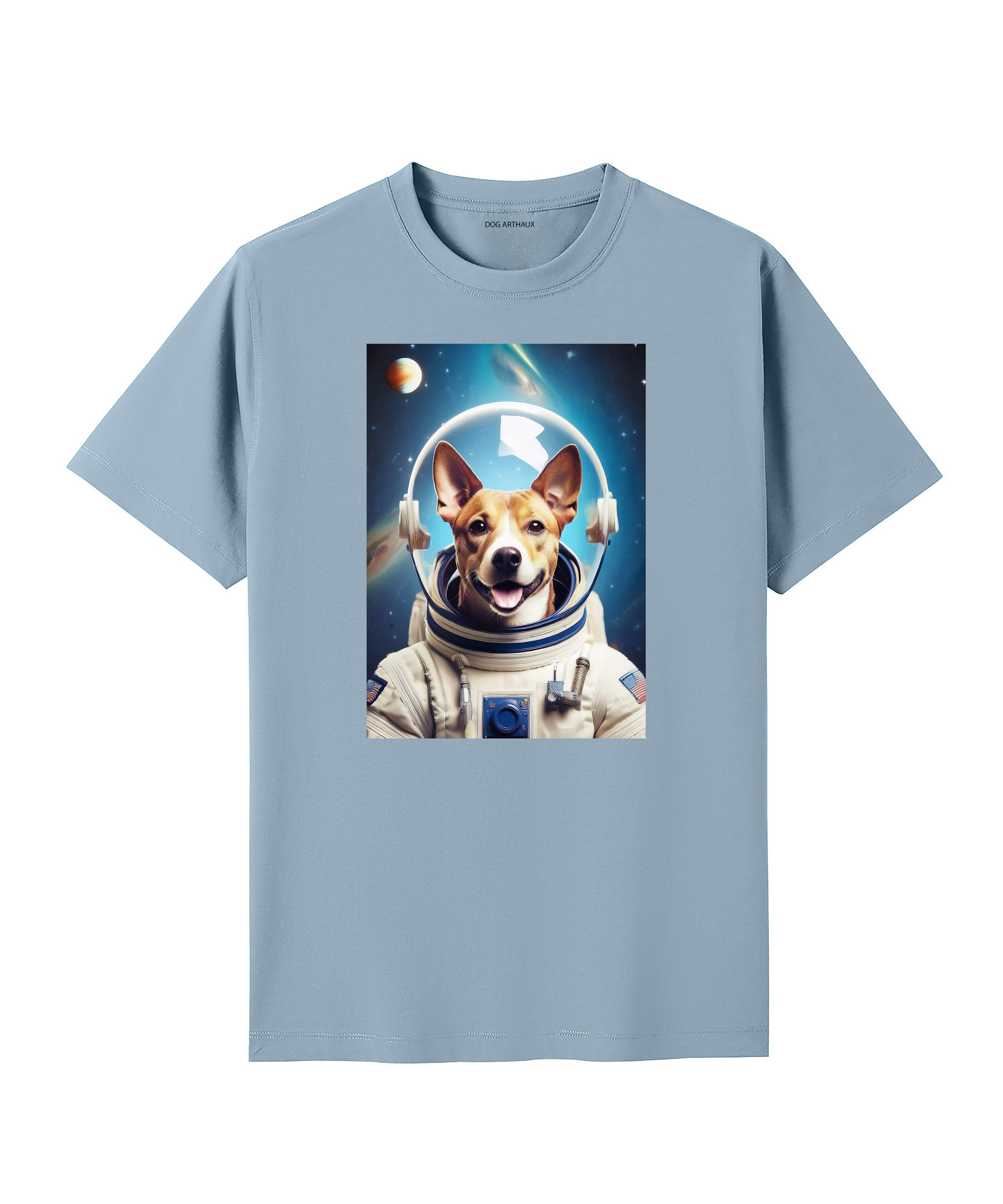 Basenji Astronaut Dog T-shirt - Blue