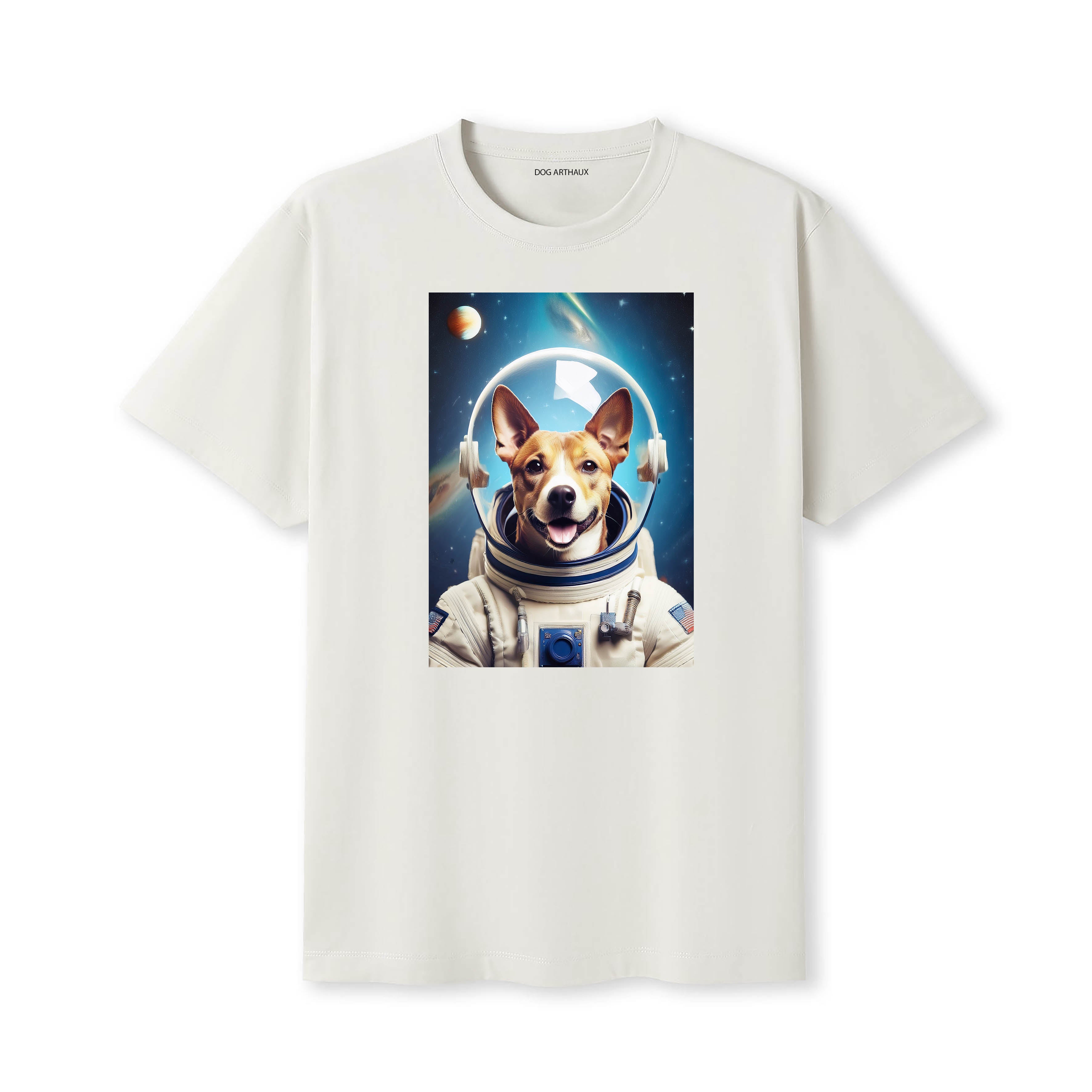 Basenji Astronaut Dog T-shirt - Natural