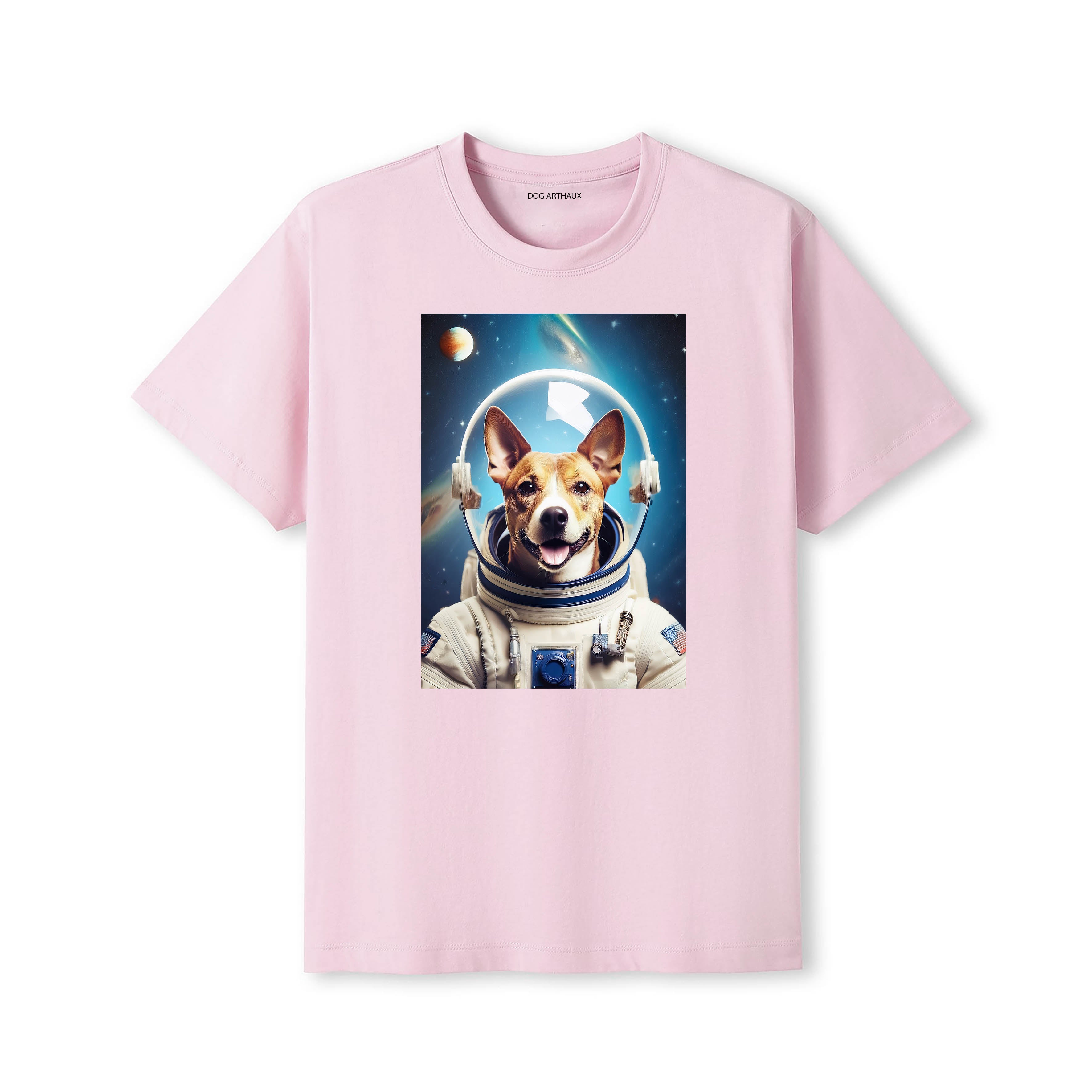 Basenji Astronaut Dog T-shirt - Pink