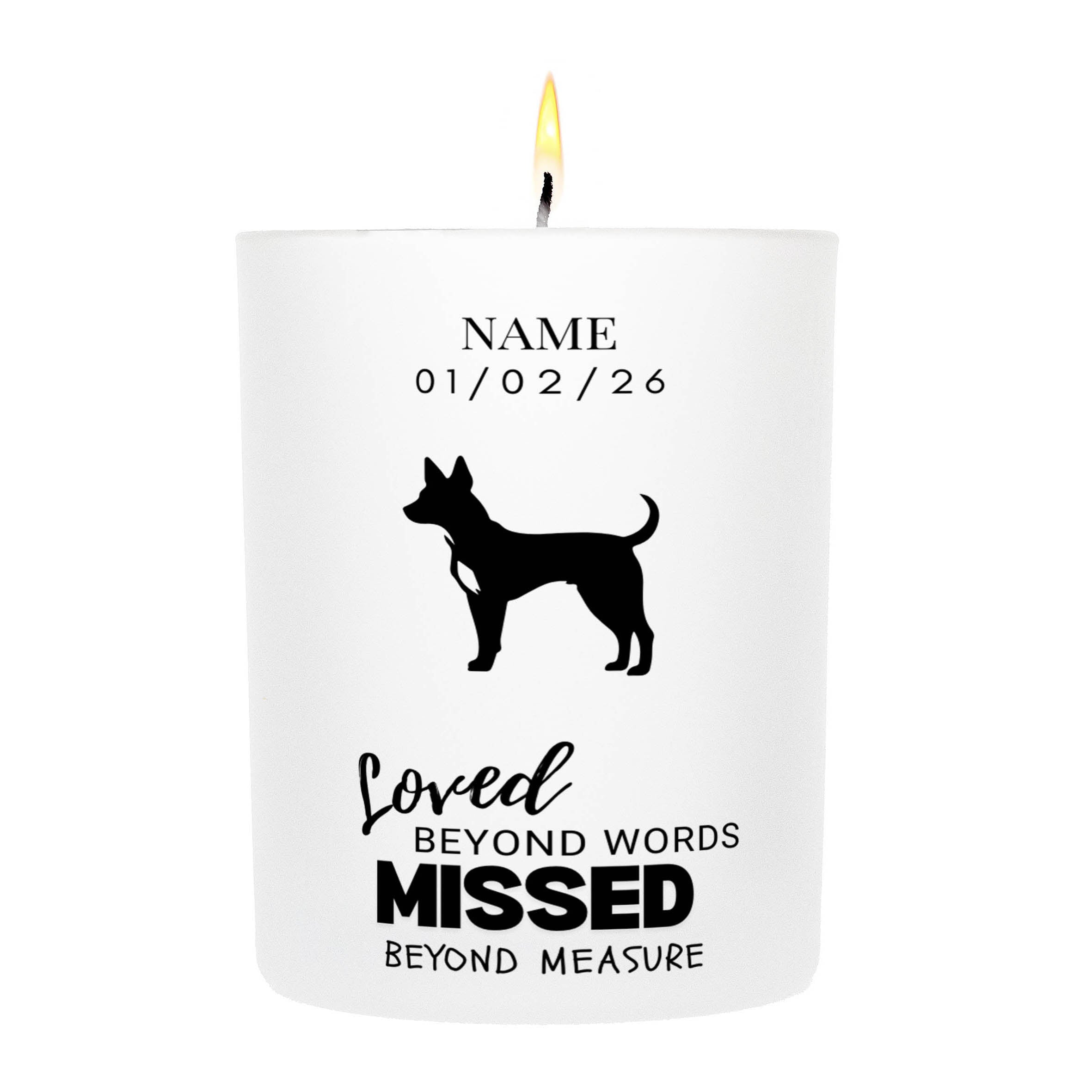 Basenji – Loved Beyond Words, Missed Beyond Measure Custom Candle