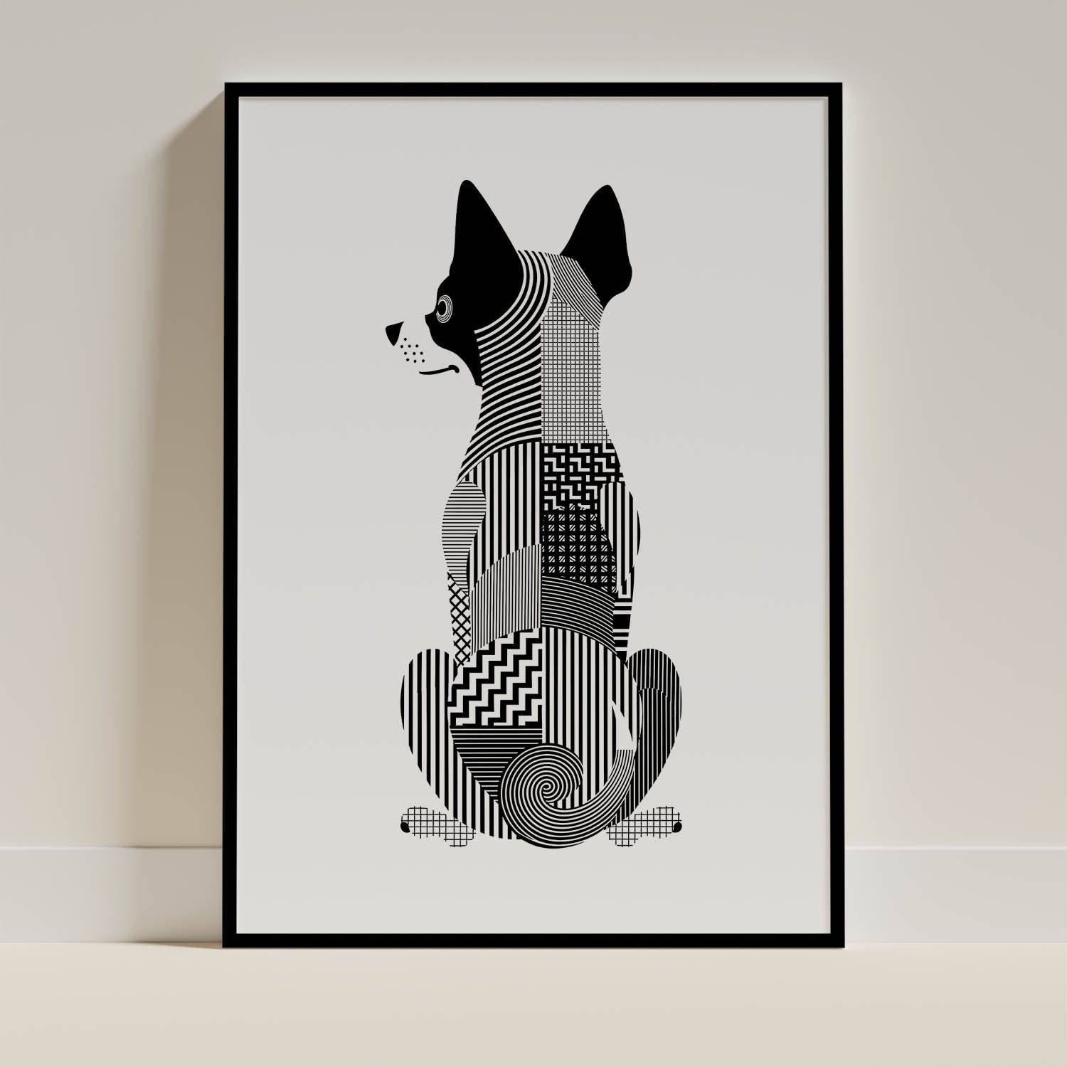 Basenji Geometric Line Art mockup