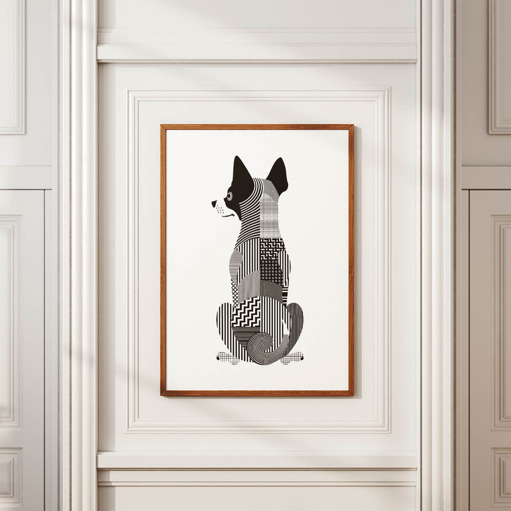 Basenji Geometric Line Art mockup