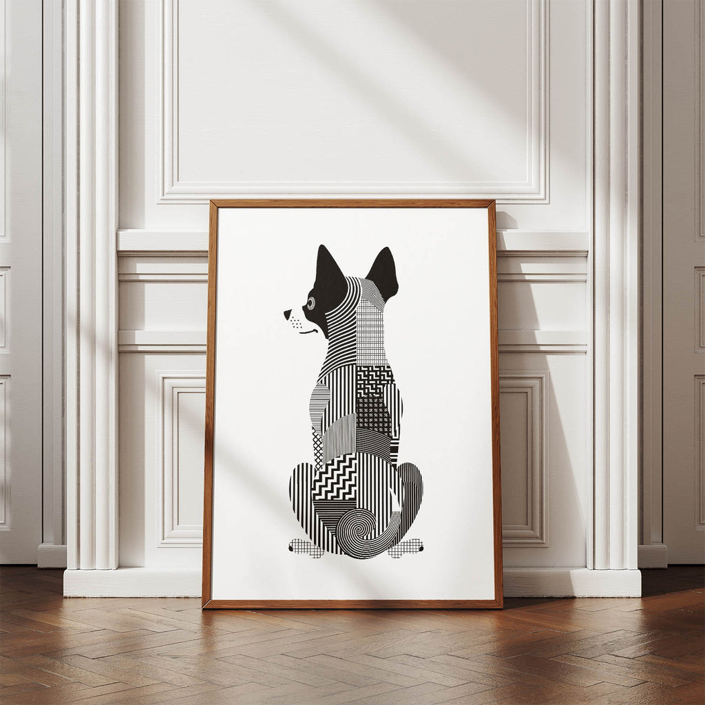 Basenji Geometric Line Art mockup