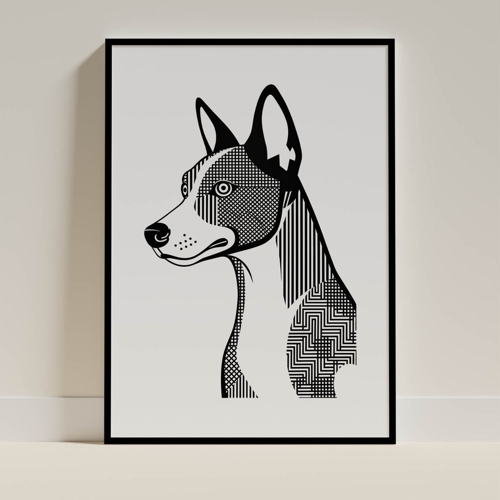 Basenji Geometric Line Art mockup