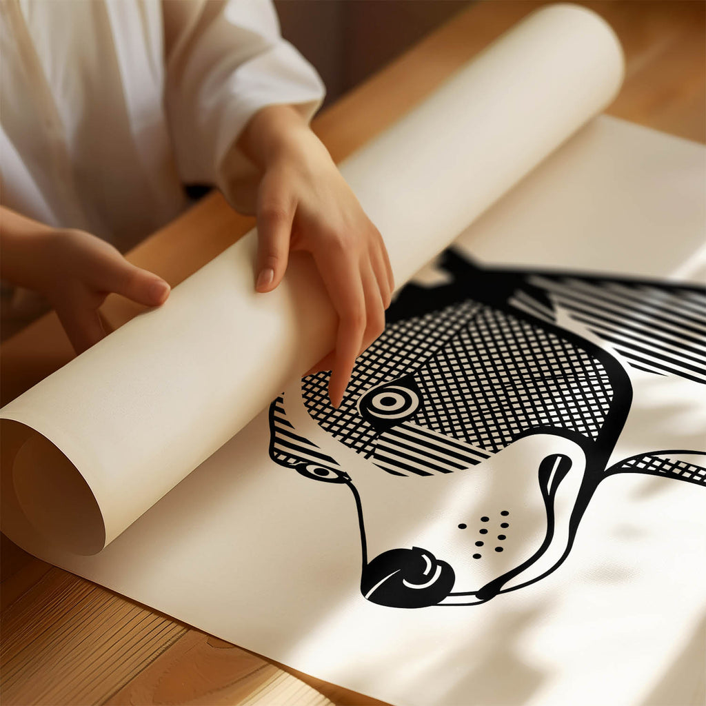 Basenji Geometric Line Art mockup