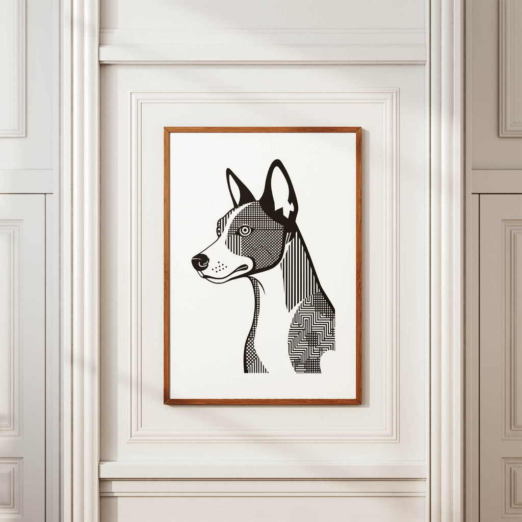 Basenji Geometric Line Art mockup