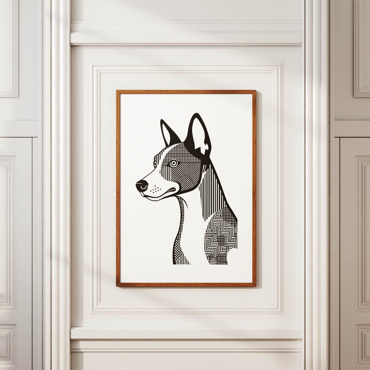 Basenji Geometric Line Art mockup