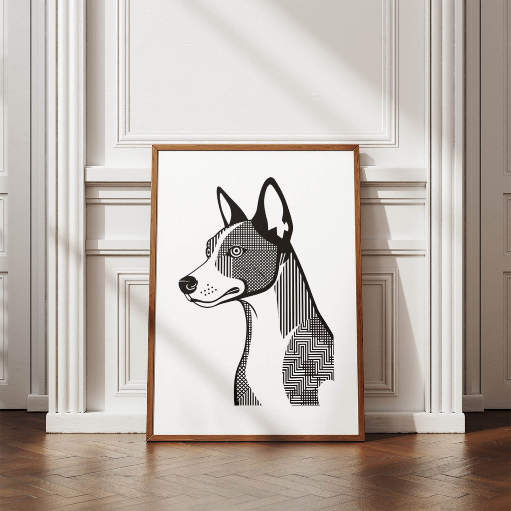 Basenji Geometric Line Art mockup