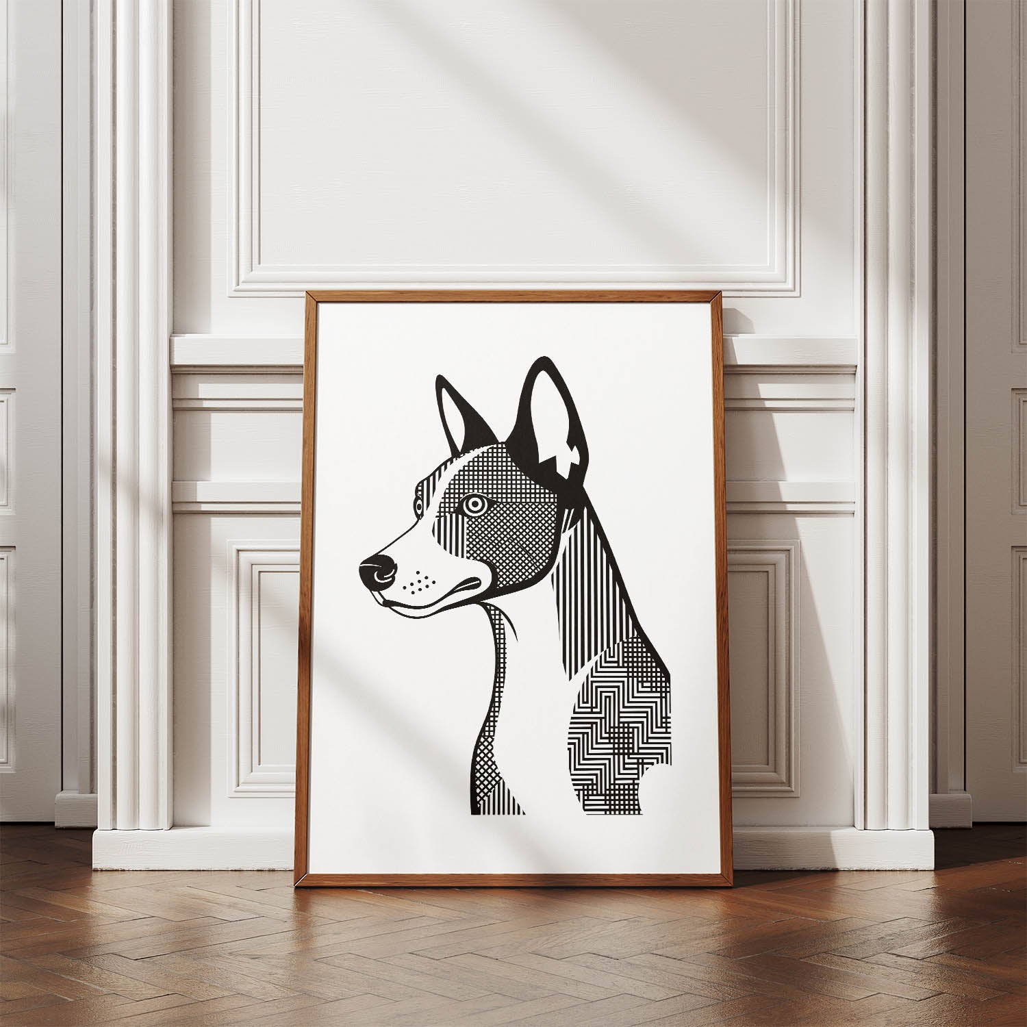 Basenji Geometric Line Art mockup