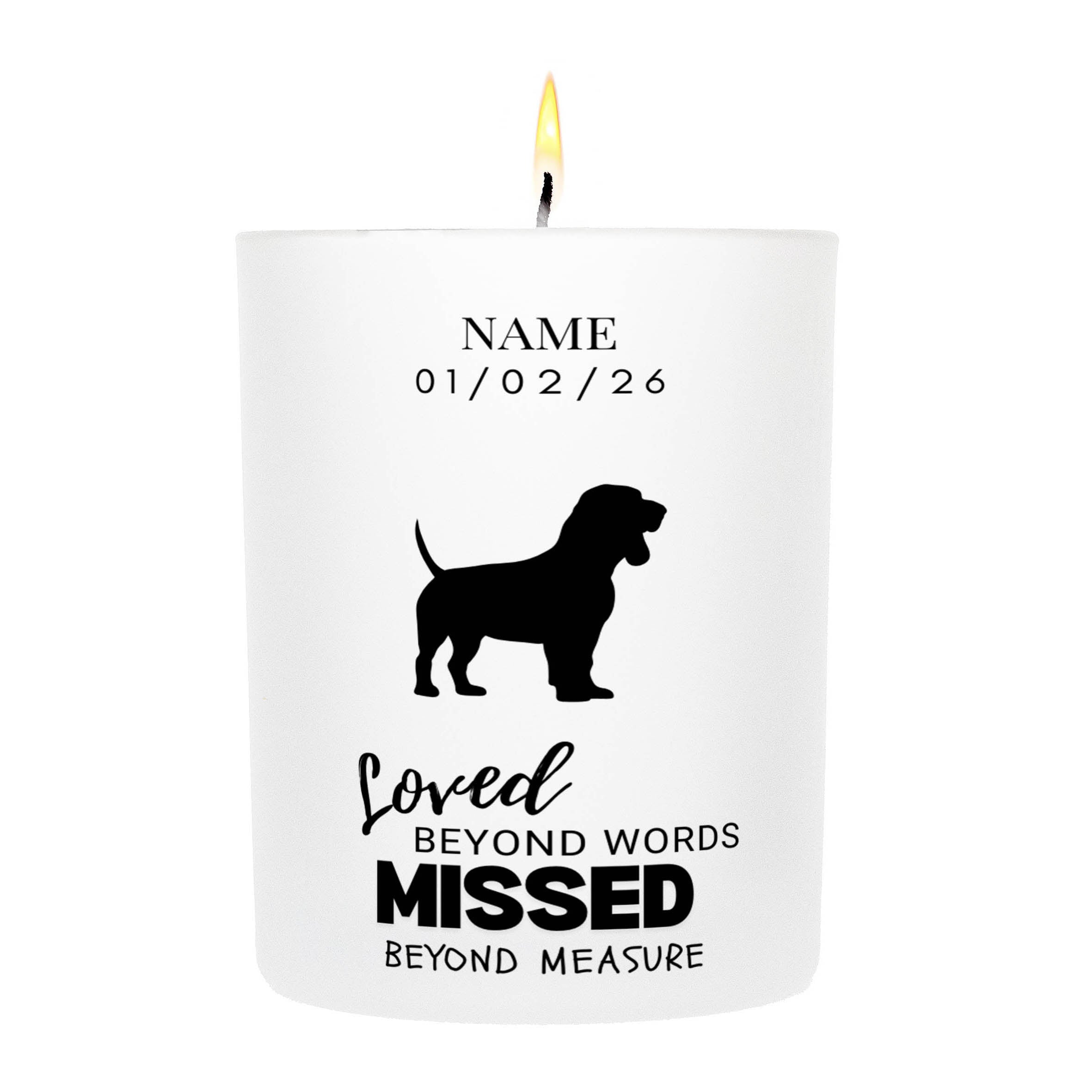 Basset Hound – Loved Beyond Words, Missed Beyond Measure Custom Candle