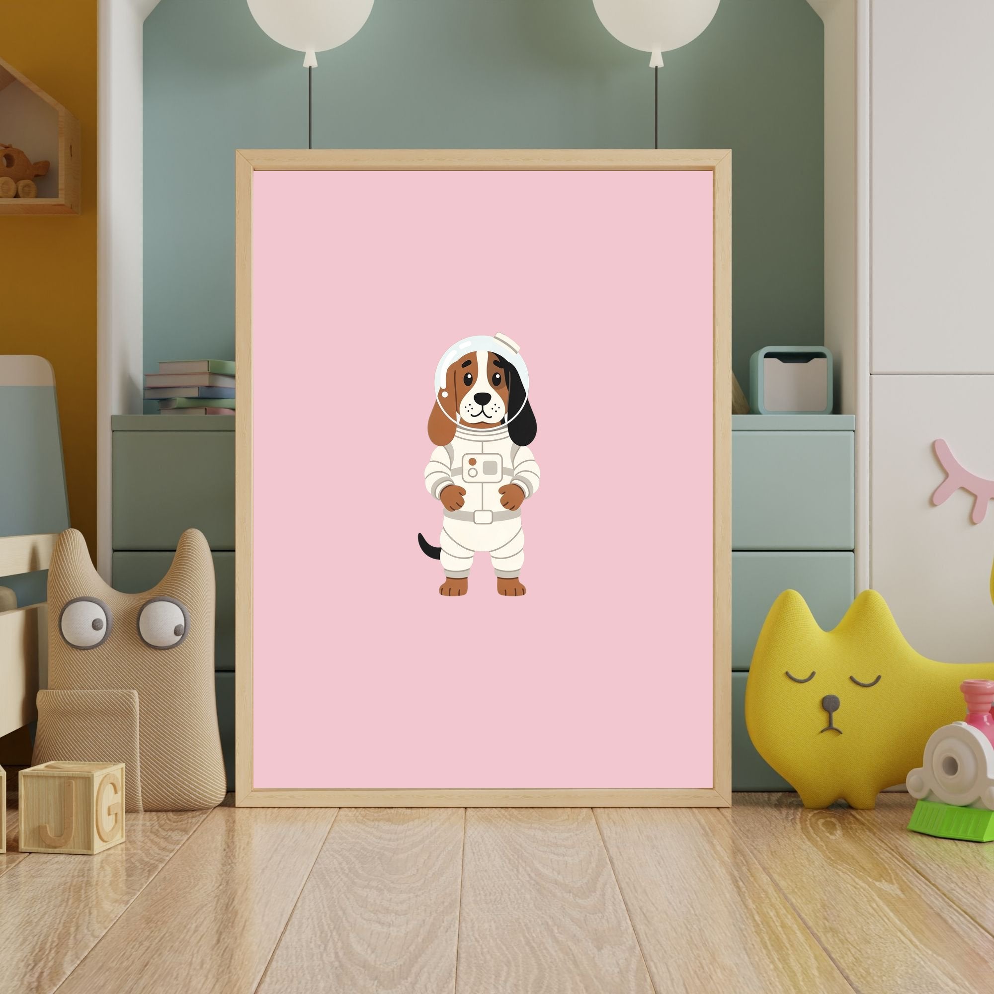 Basset Hound Kids Nursery Wall Art Print Bundle — 22 Dog Costume Designs, 5 Colours, 6 Print Sizes | Digital Download