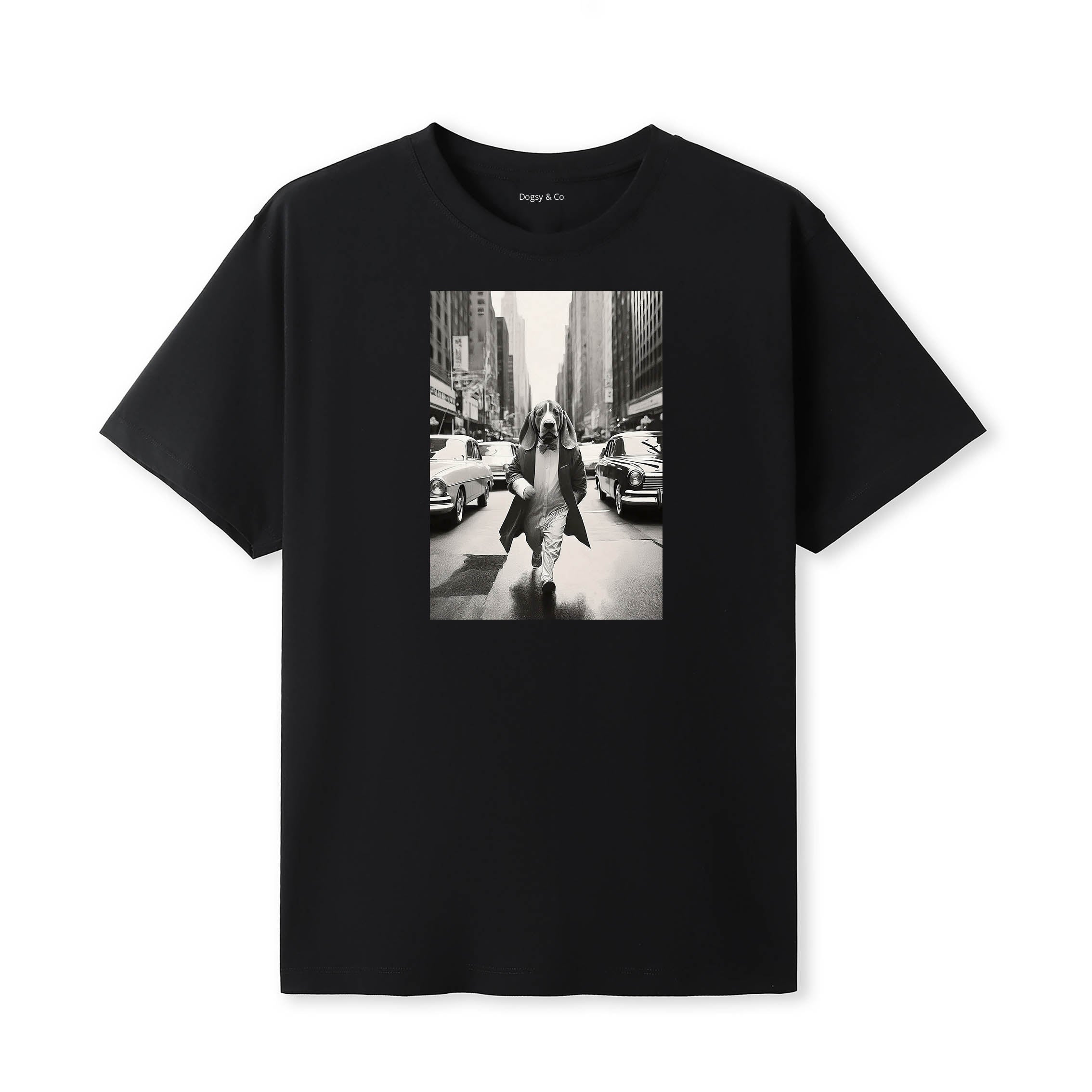 Basset Hound Dogsy Dean T-Shirt Black