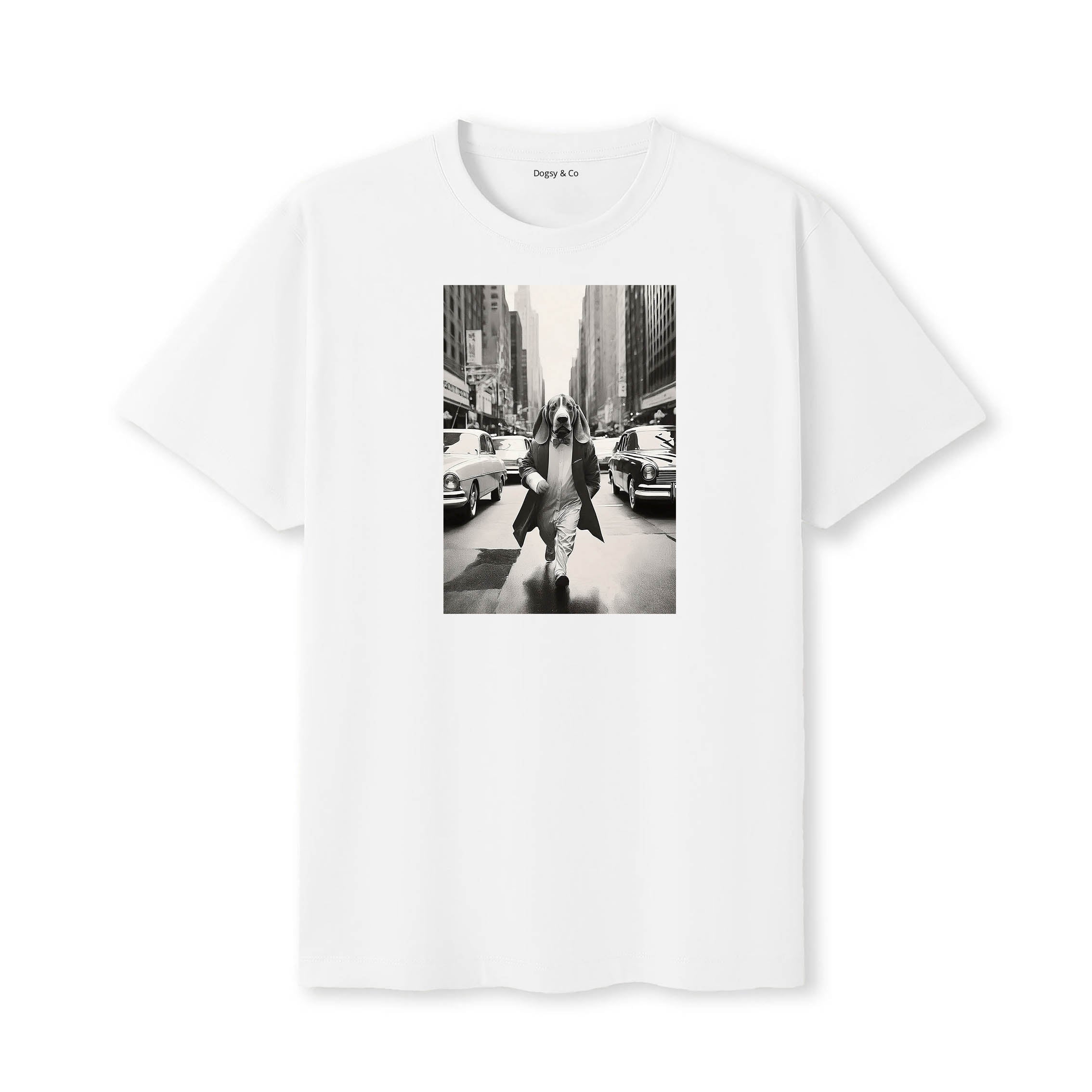 Basset Hound Dogsy Dean T-Shirt White