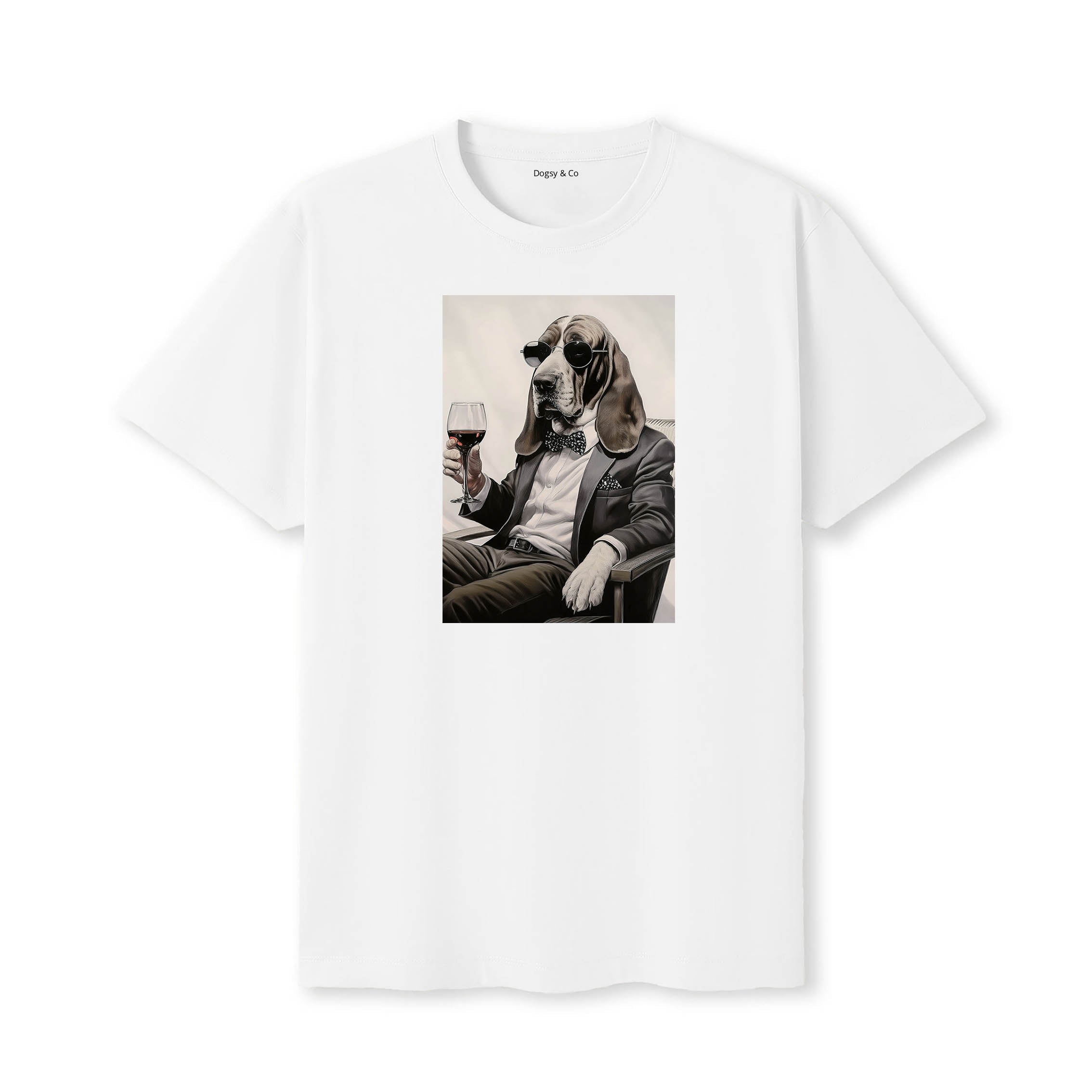 Basset Hound distinguished gentleman dog t-shirt - white