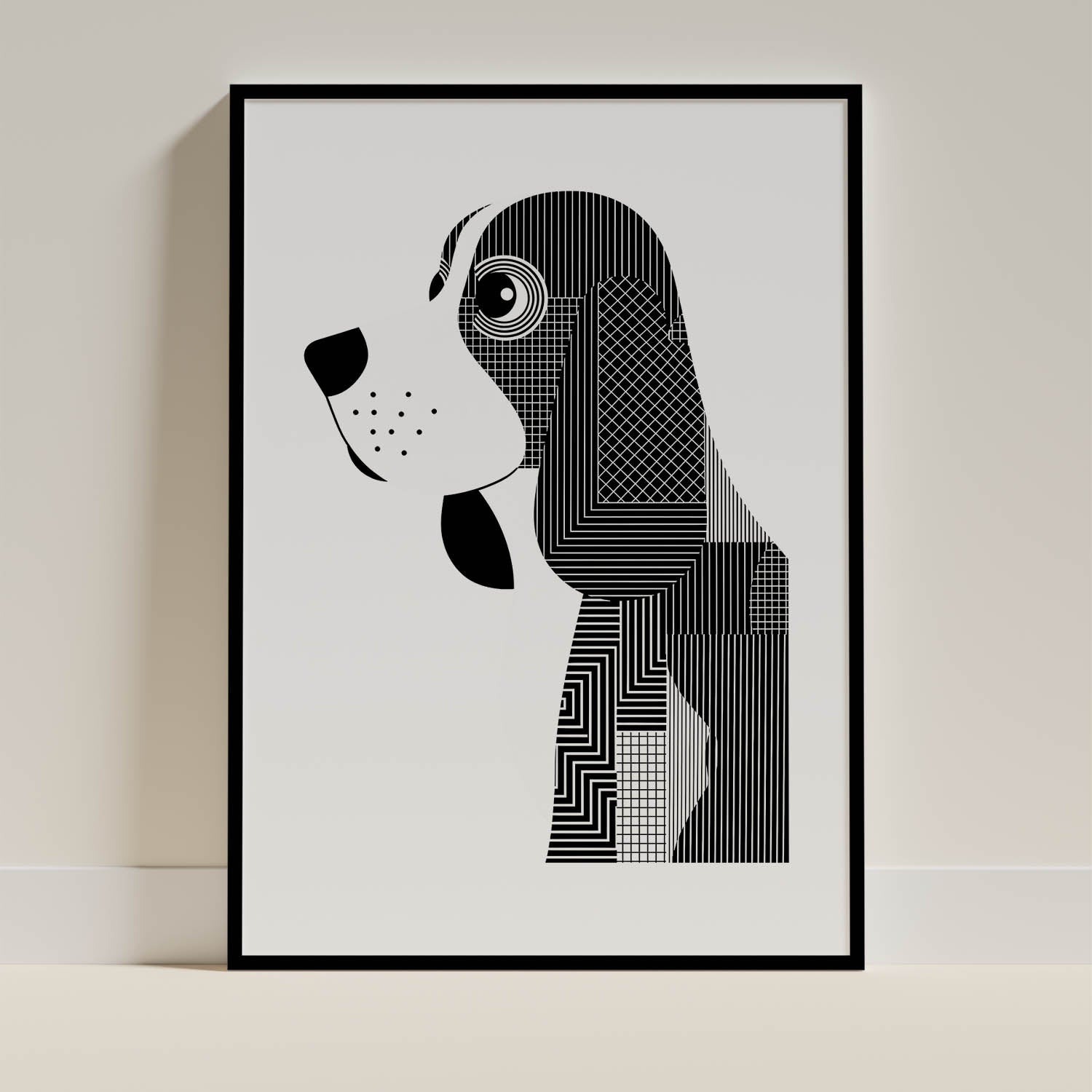 Basset Hound Geometric Line Art mockup