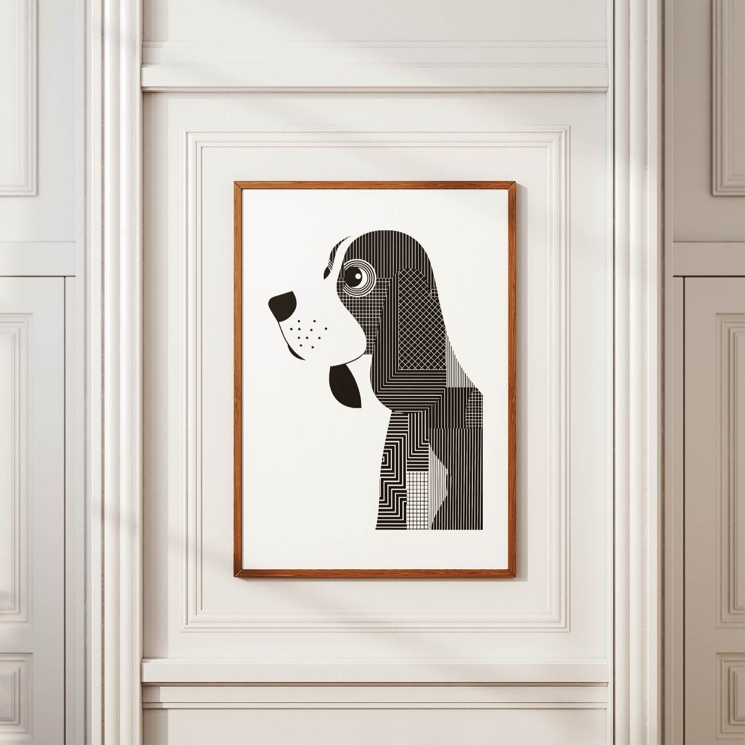Basset Hound Geometric Line Art mockup