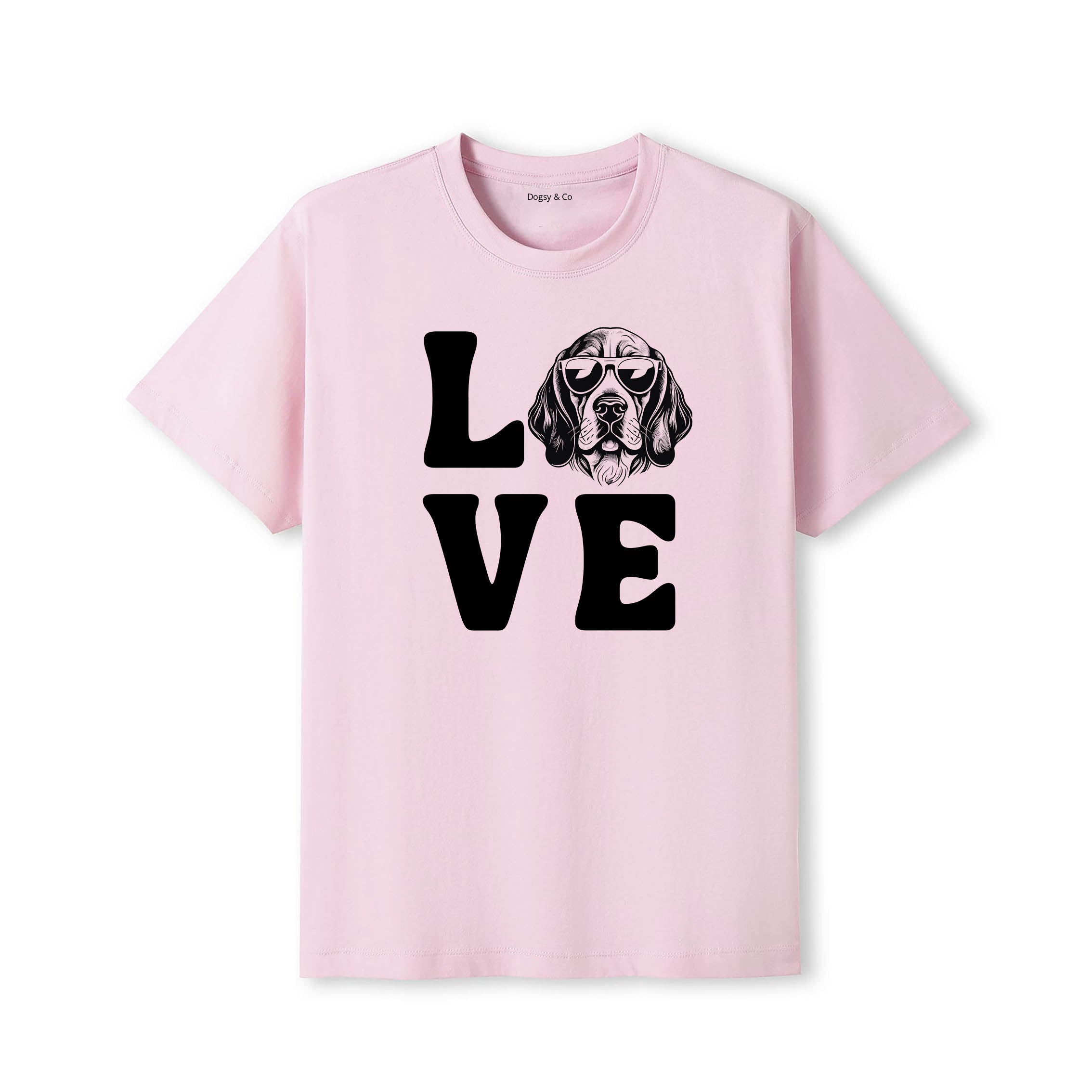 Basset Hound LOVE DOGS Tshirt - Pink