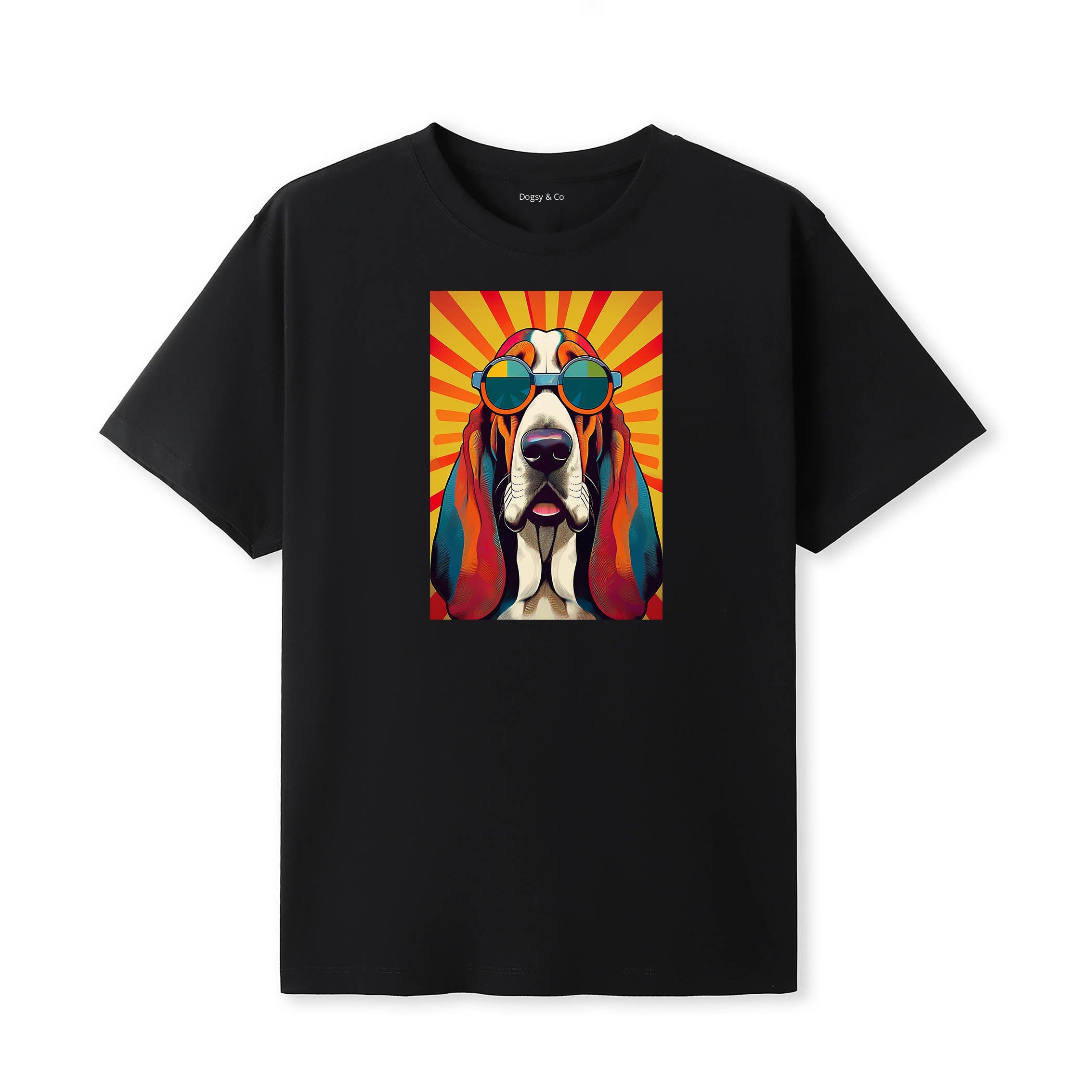 Basset Hound Sunnies Dog T-Shirt Black