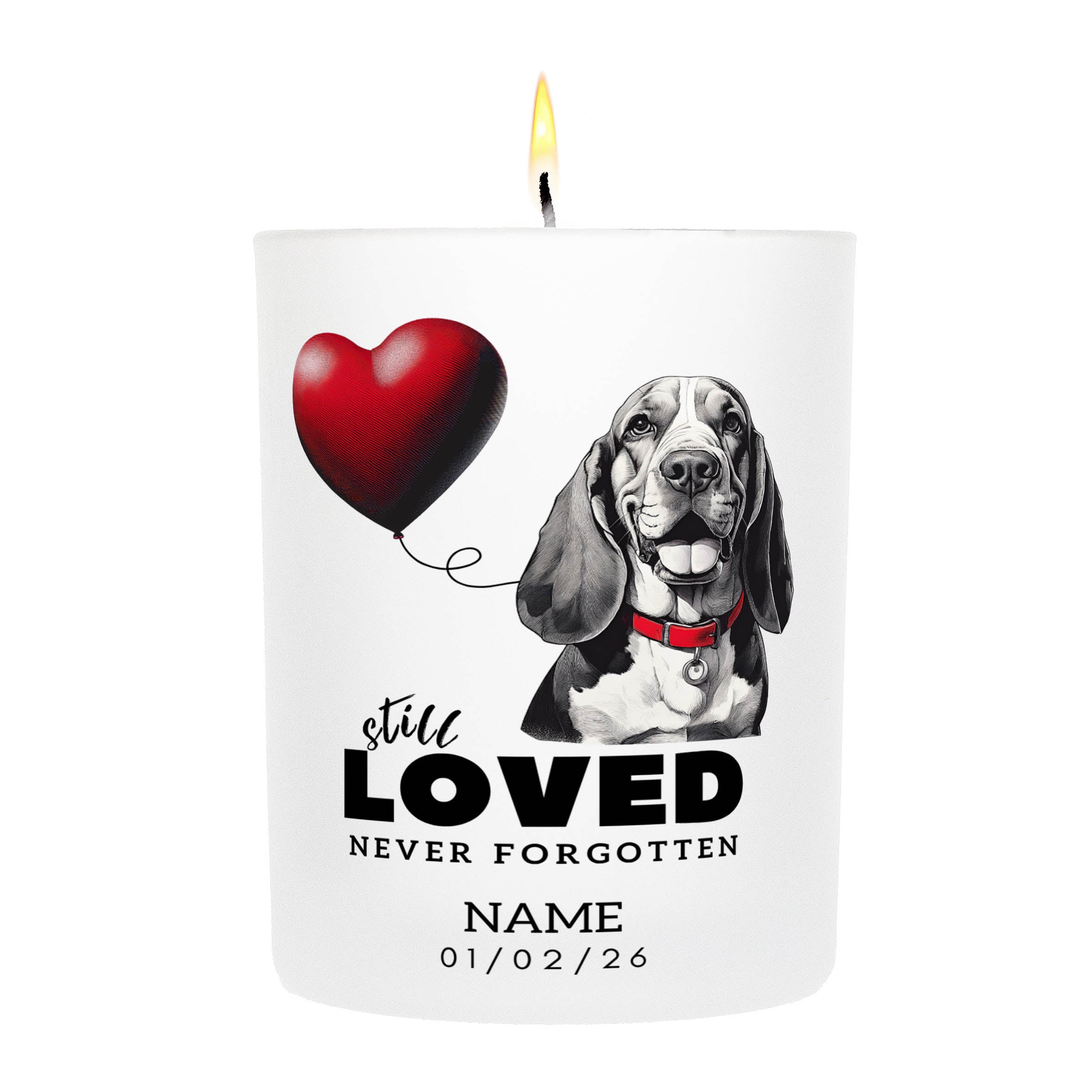 Basset Hound Still Loved Never Forgotten Custom Candle | Dogsy & Co