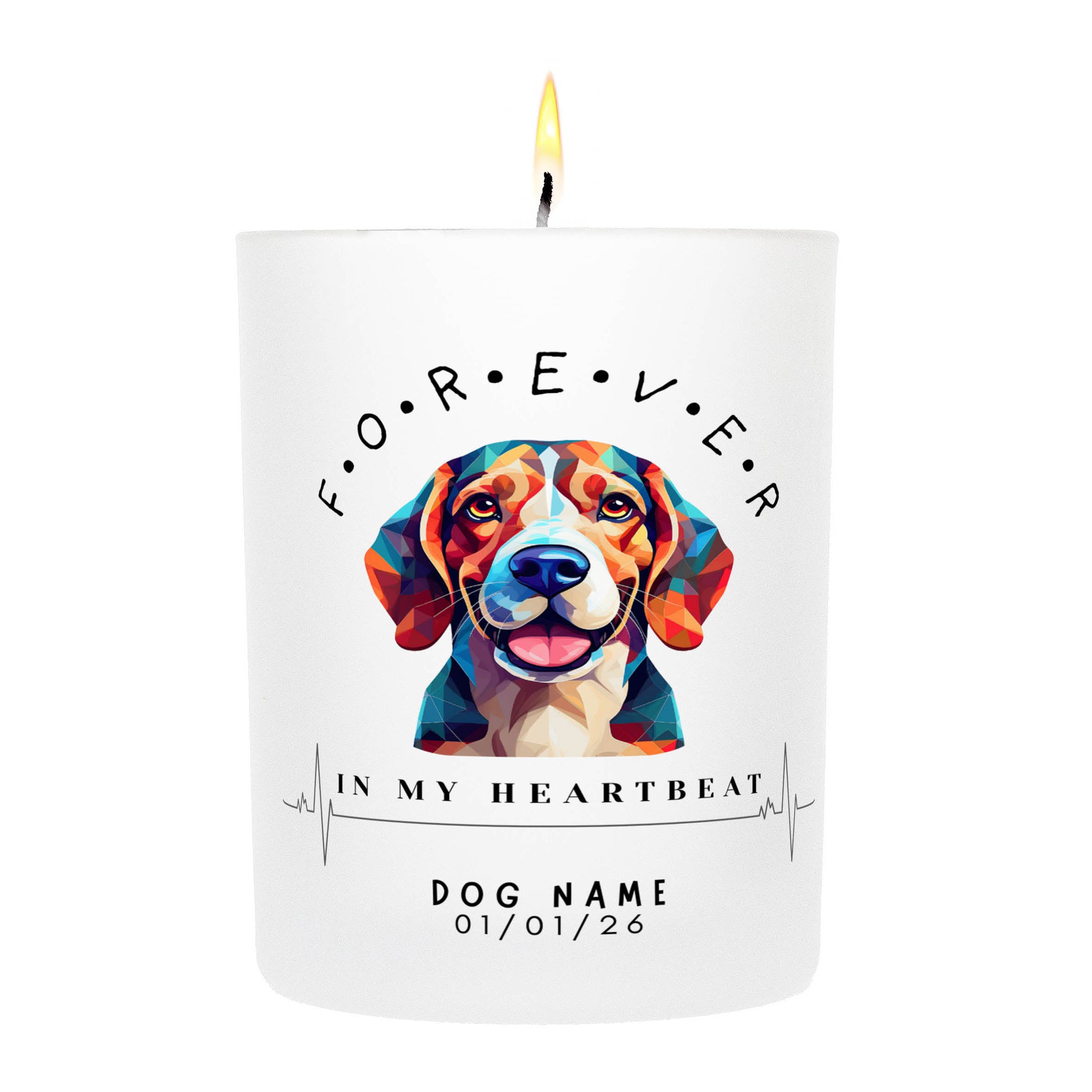 Beagle – Forever in My Heartbeat Custom Candle